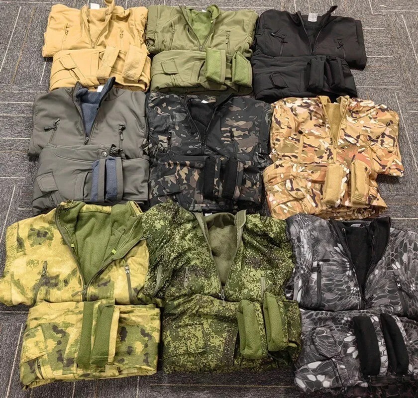 Mens Zipper Softshell Jackets Tactical Waterproof Winter Hooded Coat Fleece Jump