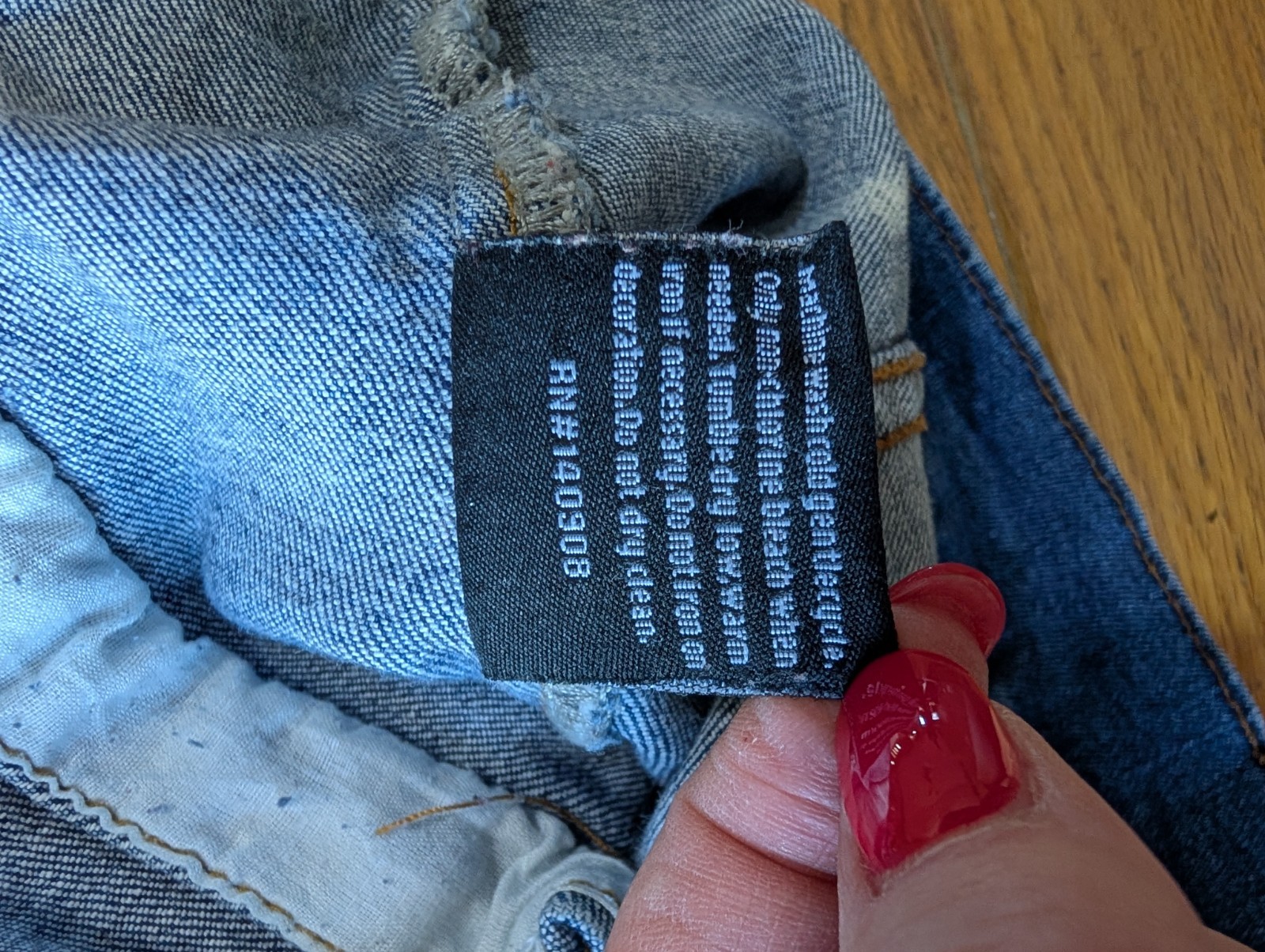 CREATE 2MRW Distressed Blue Denim Jacket Size Medium Cotton Stretch EUV
