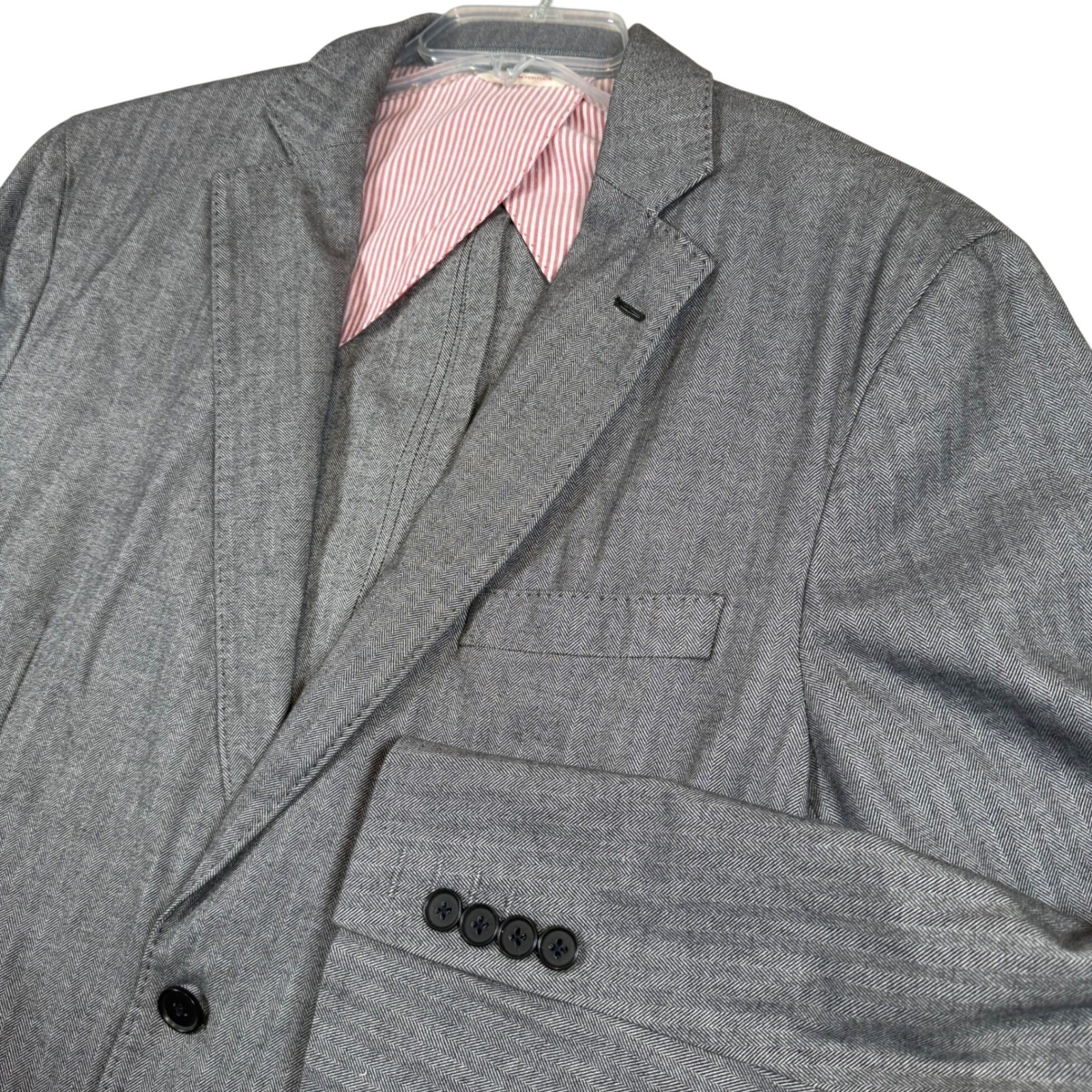 Brooks Brothers Red Fleece 42R Sport Coat Blazer Gray Herringbone Two Button