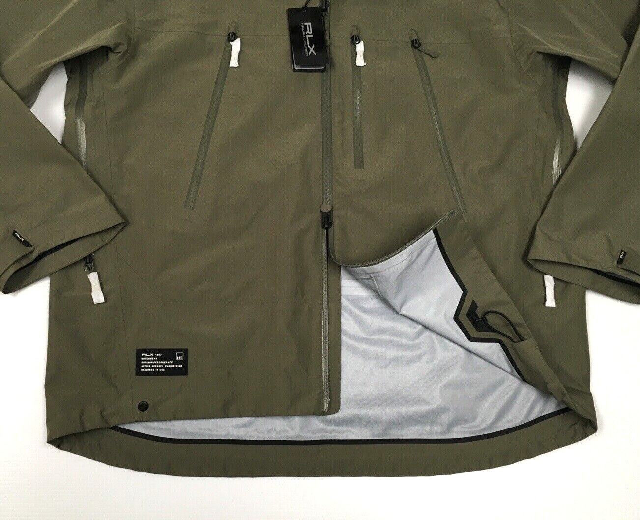 RLX Polo Ralph Lauren Military Army 03 Unit Waterproof Hooded Rain Tech Jacket