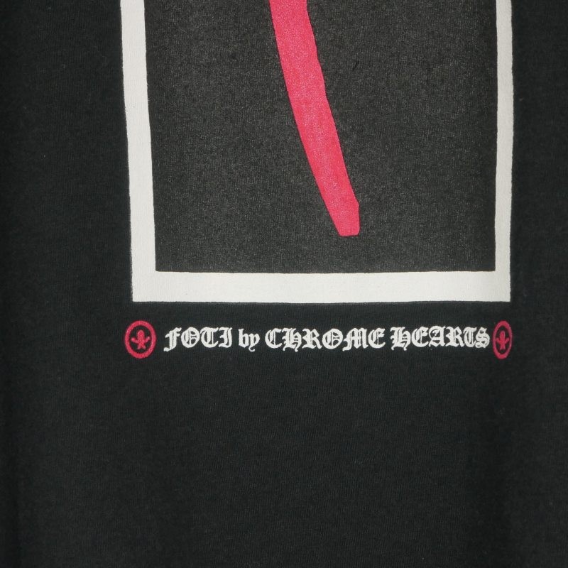 Chrome Hearts FOTI JARVIS Print T-Shirt L Black Cotton Short Sleeve