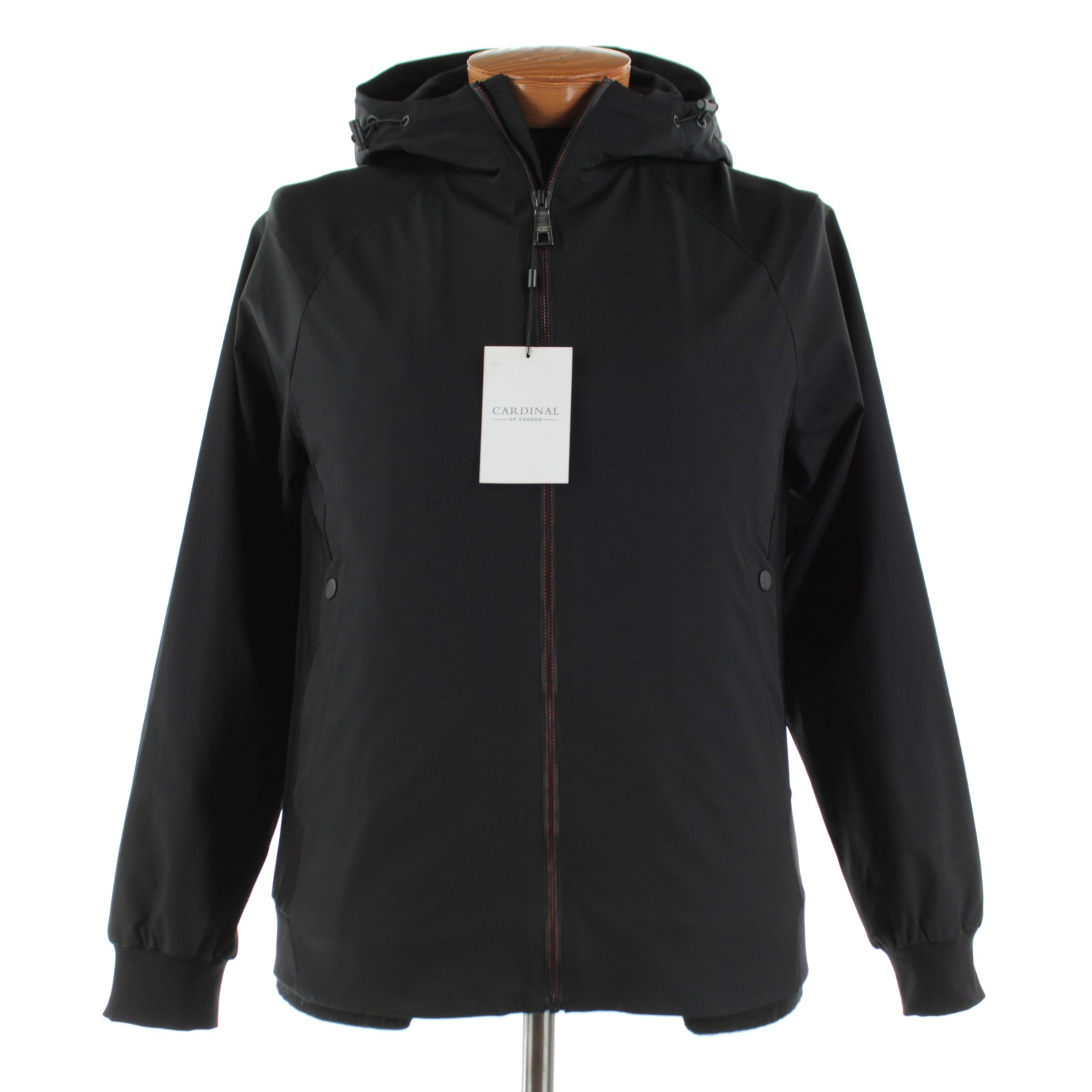 Cardinal of Canada NWT Mixed Media Hooded Jacket Size Medium US In Solid Black