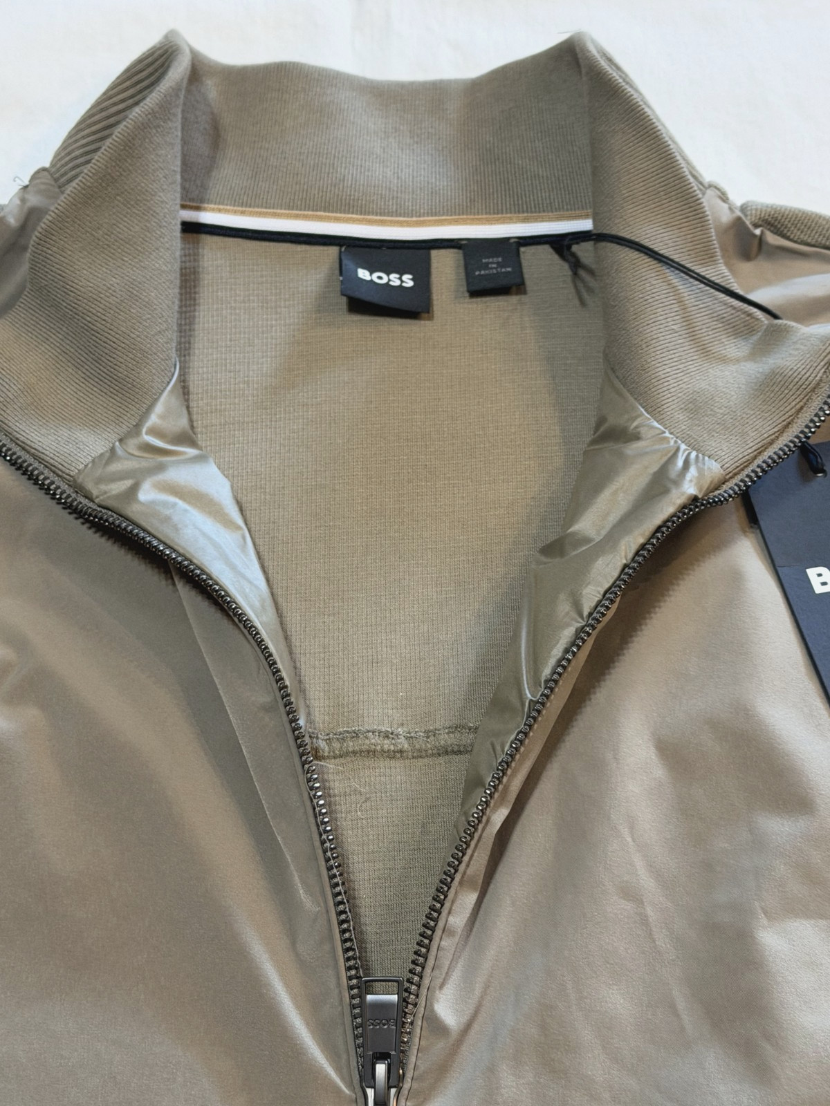 NWT-Hugo Boss H-Shepherd full zipper cotton blend jacket Open Brown-2XL-$228.00