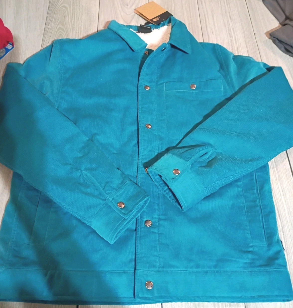 Mens North Face SherpaLine Junction Jacket Shacket EstateBlue Snap Pocket Medium