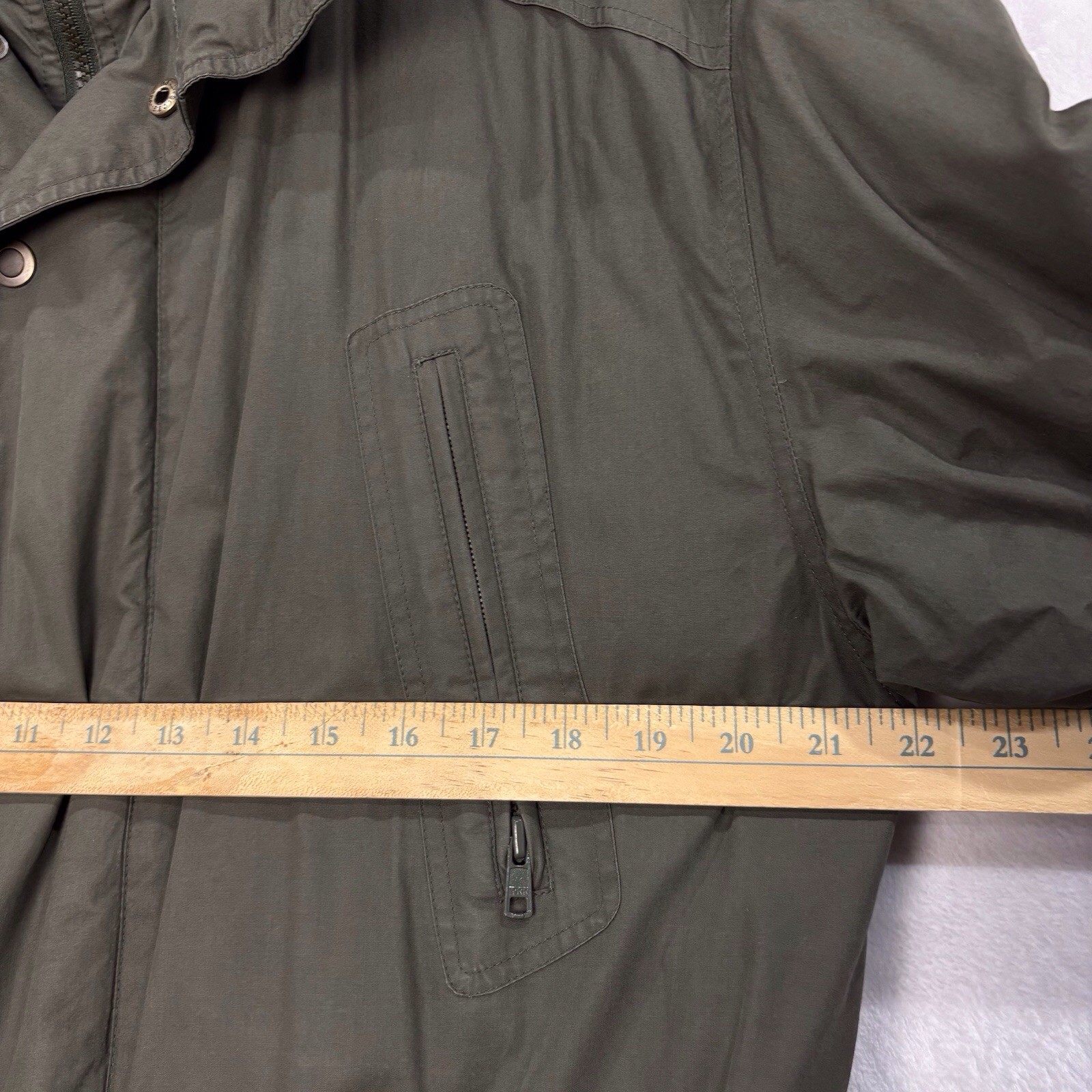 Vintage Duck Down Feathers Long Parka Men M EU 40 Belted 80s Army Green Military