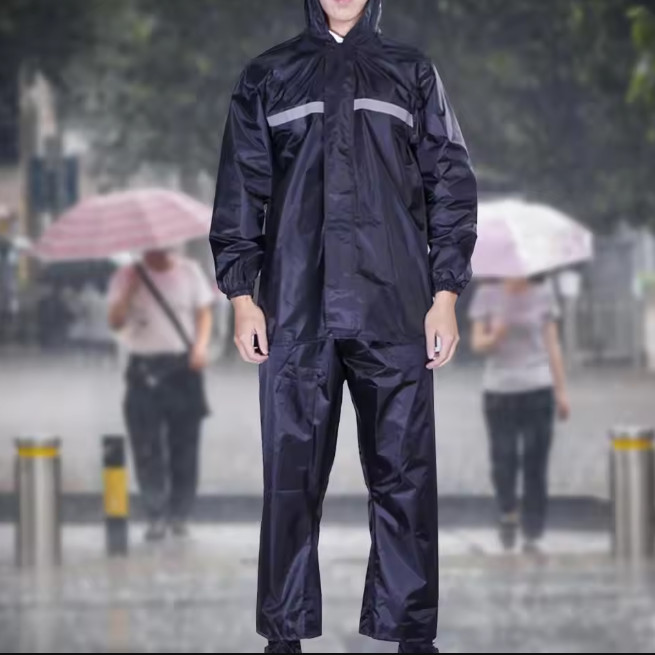 Mens Rain Suits Waterproof Heavy Duty Raincoat Safety Jacket Pants Rain Gear