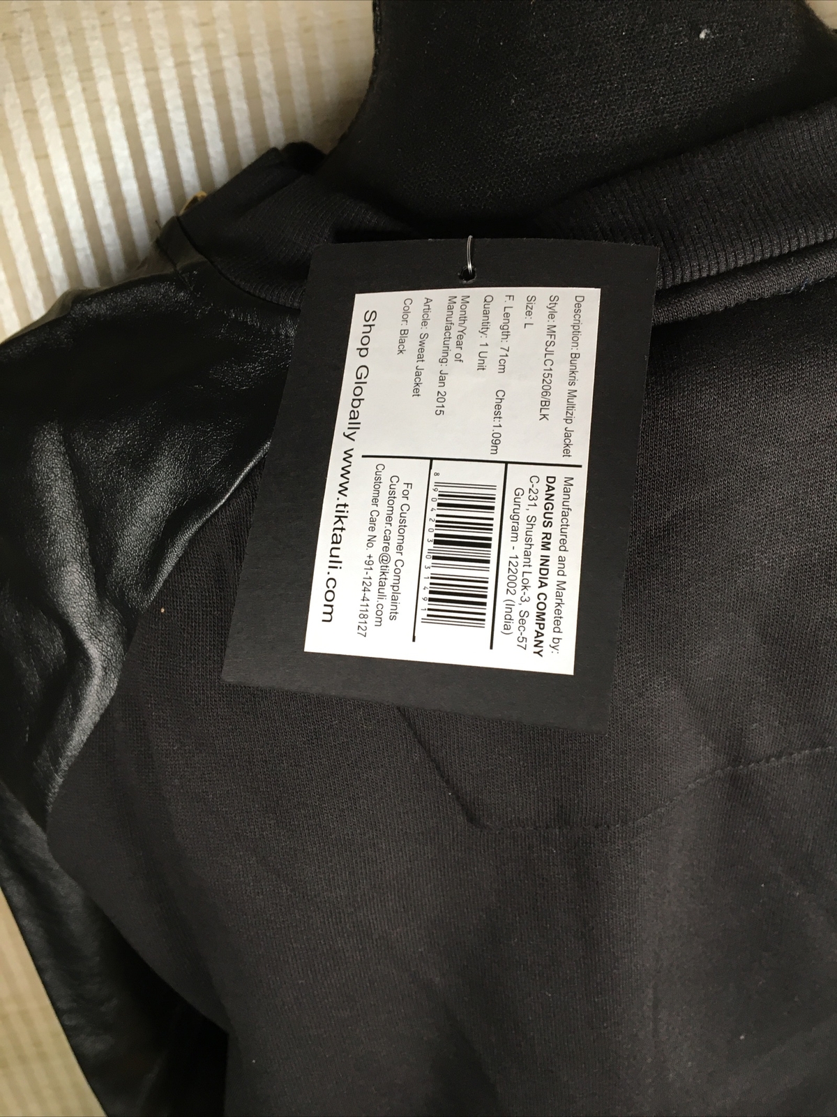 Bunkris Multi-zipper Men’s Sweat Jacket Black Long Sleeve Faux Leather L NWT