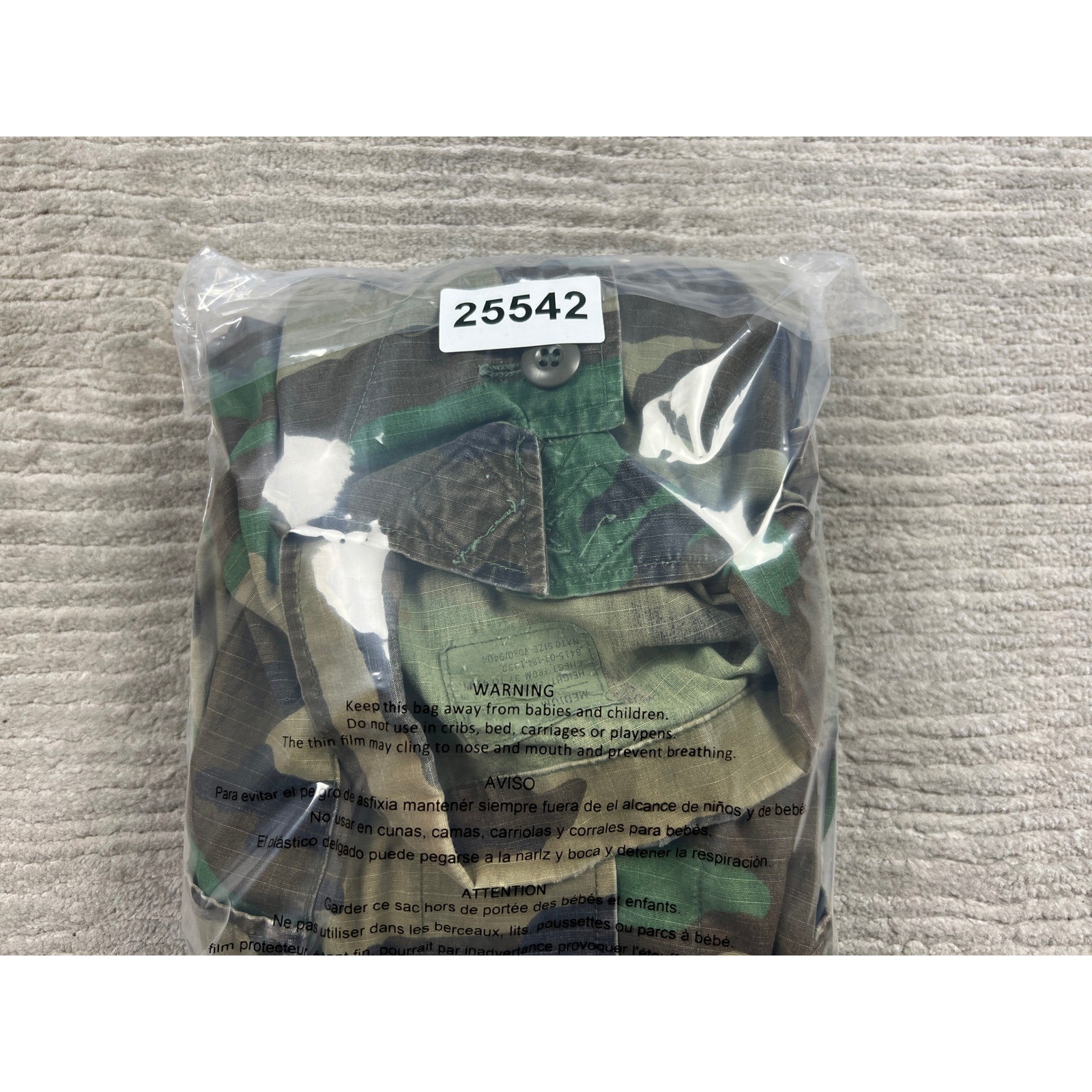 US Military Surplus Jacket Men Medium Regular Green Woodland Camo BDU Field Coat