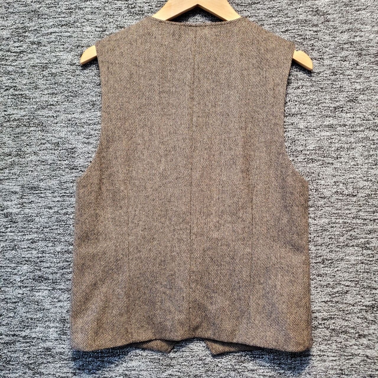 Joseph Abboud Vest Mens Small Brown Tweed V Neck Button Front Classic Formal