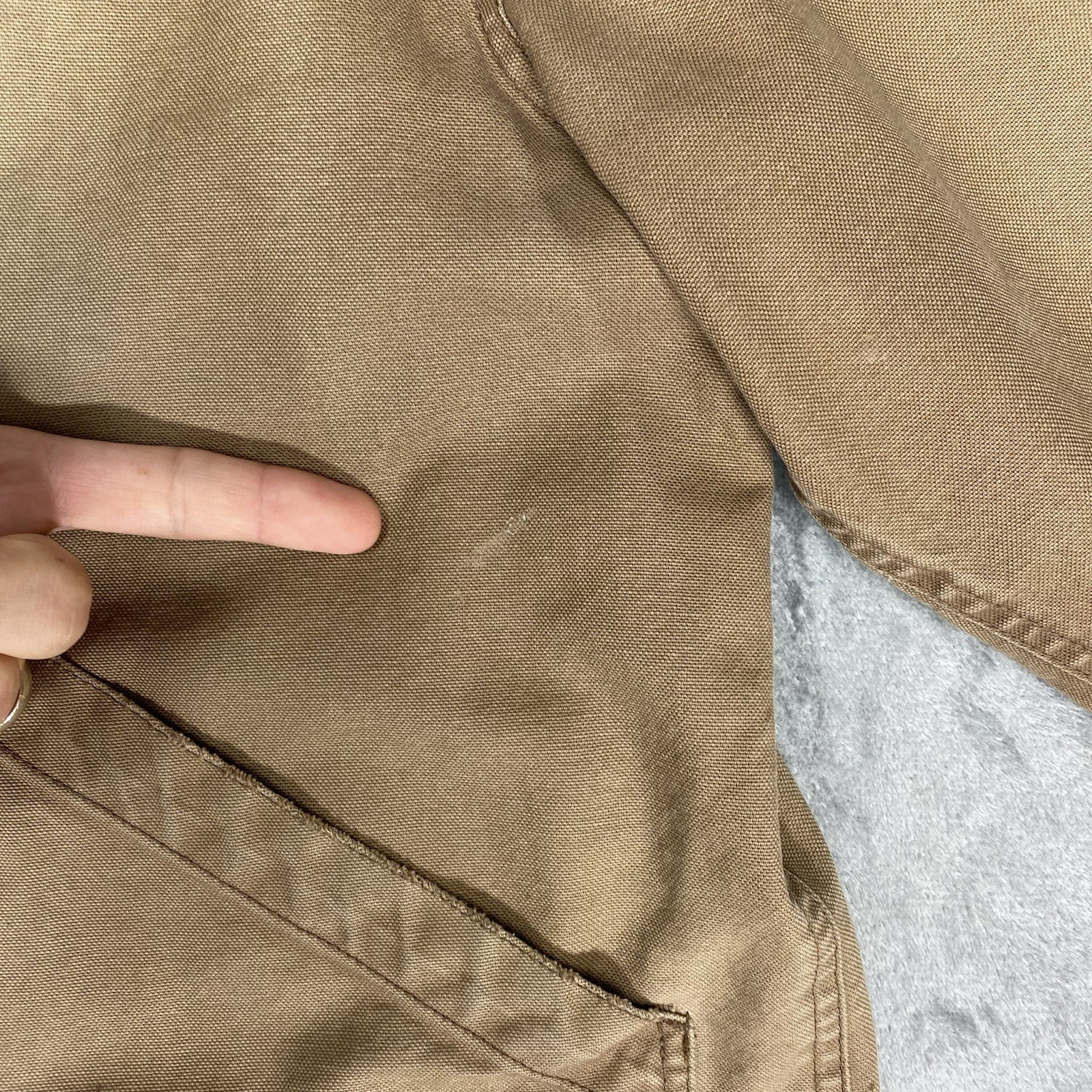 Vtg Lands End Jacket Mens Sz XL Tan Field Barn Chore Coat Corduroy Thrashed Fade