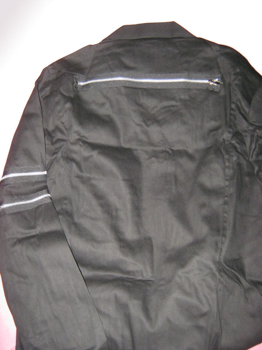 Vintage Black Canvas Jacket w/ Zips. Punk Goth. New XS-2XL bondage skin festival