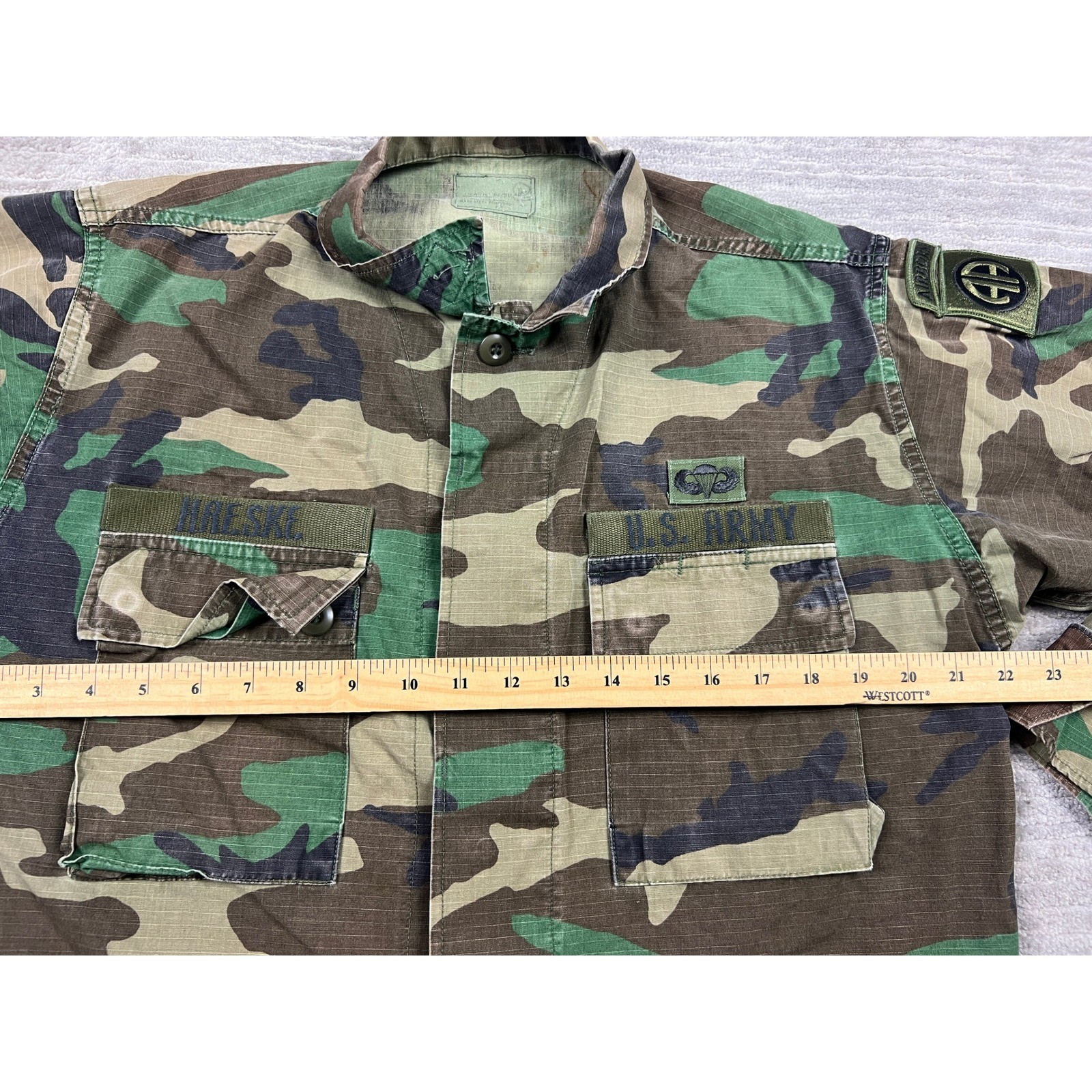 US Military Surplus Jacket Men Medium Regular Green Woodland Camo BDU Field Coat