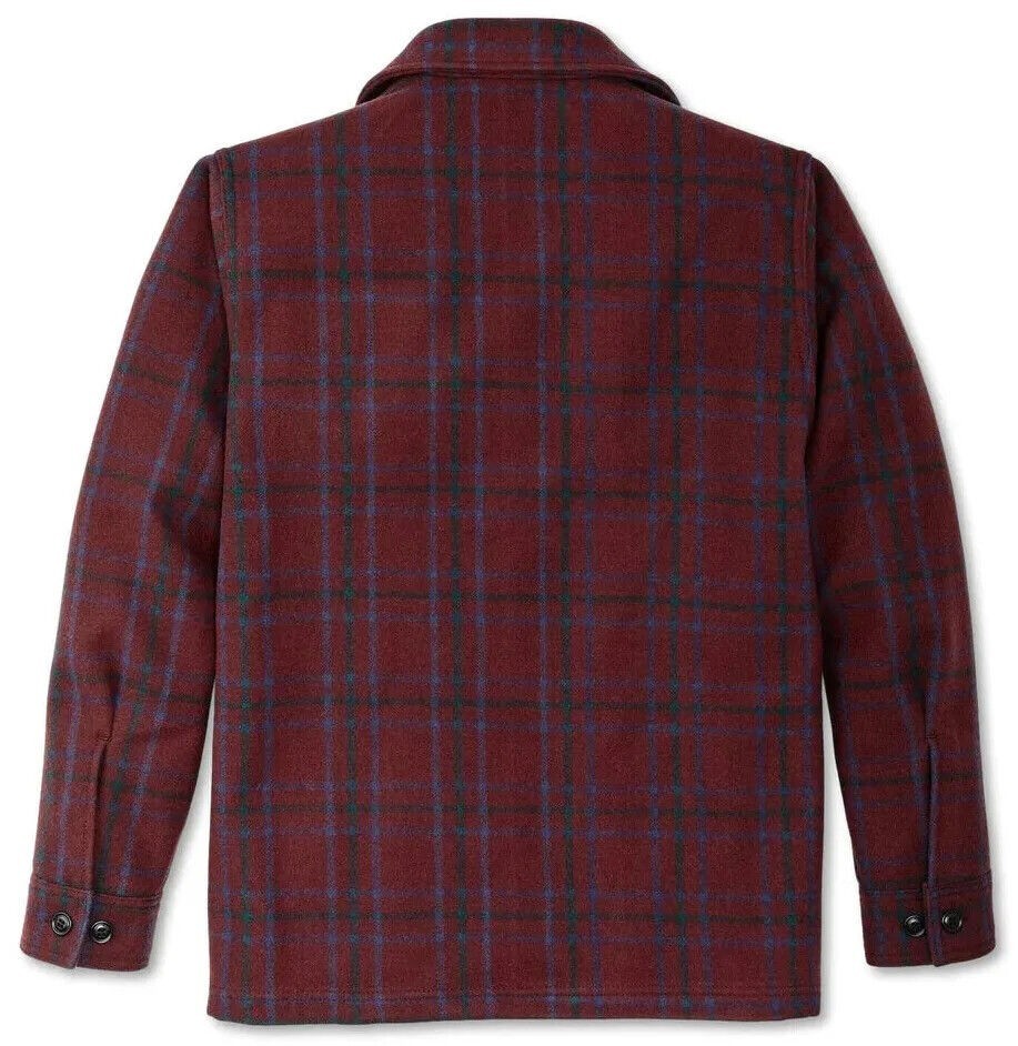 Filson Wool Jac-Shirt Made in USA Seattle Deep Red Blue Green Plaid Small NWT