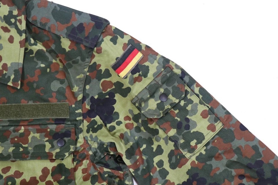 German Army Flecktarn Camo L/L field shirt/coat, Rare NOS cd.,free U.S. shipping