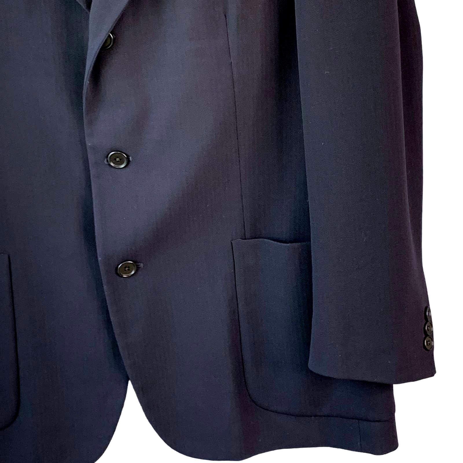 Talbots Mens 40S Black 100% Wool Suit Jacket 3 Buttons Lightweight Made in Italy