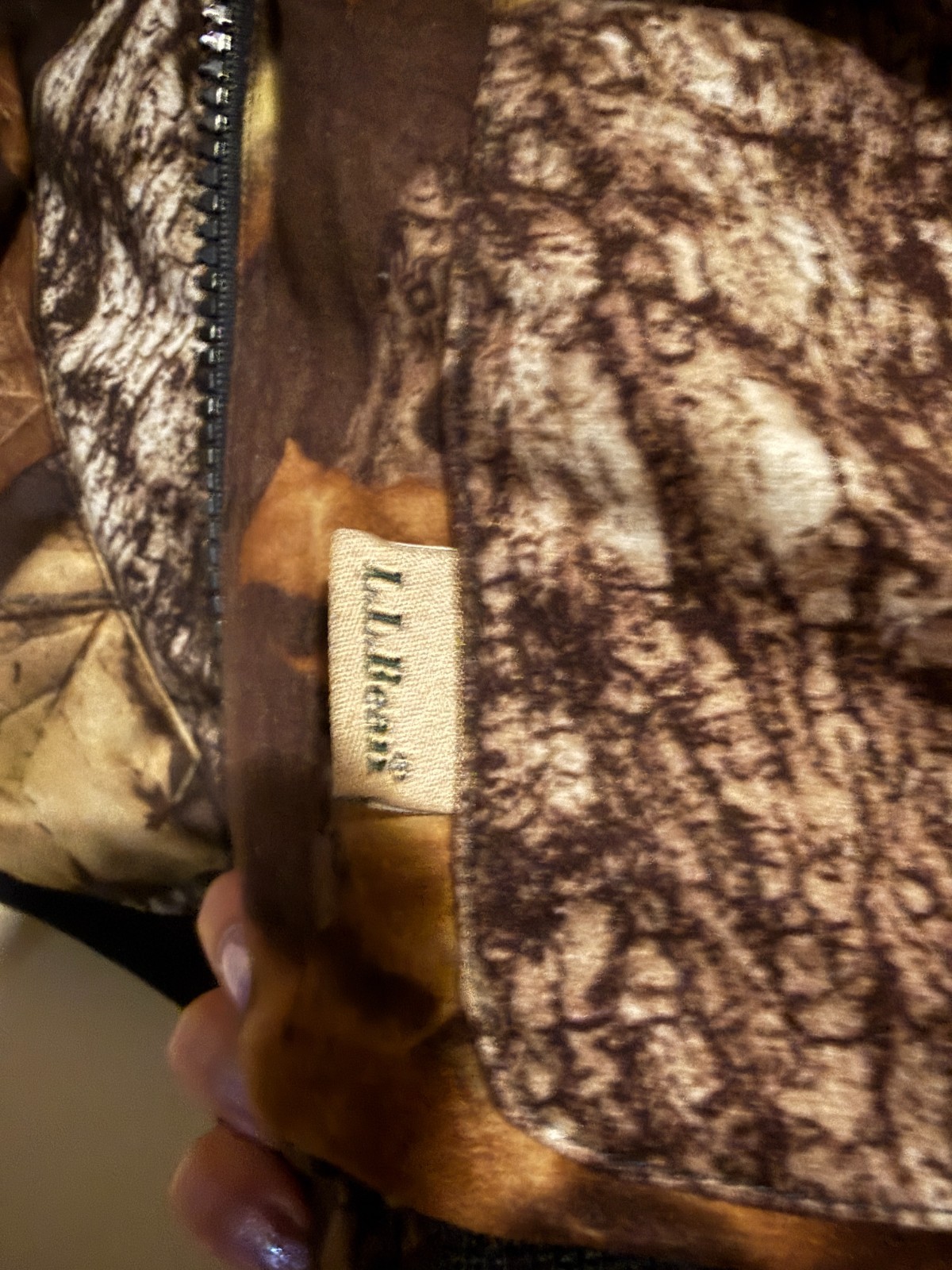 LL Bean Reversible Hunting Vest Mens XL Mossy Oak Camo Full Zip Puffer Fleece