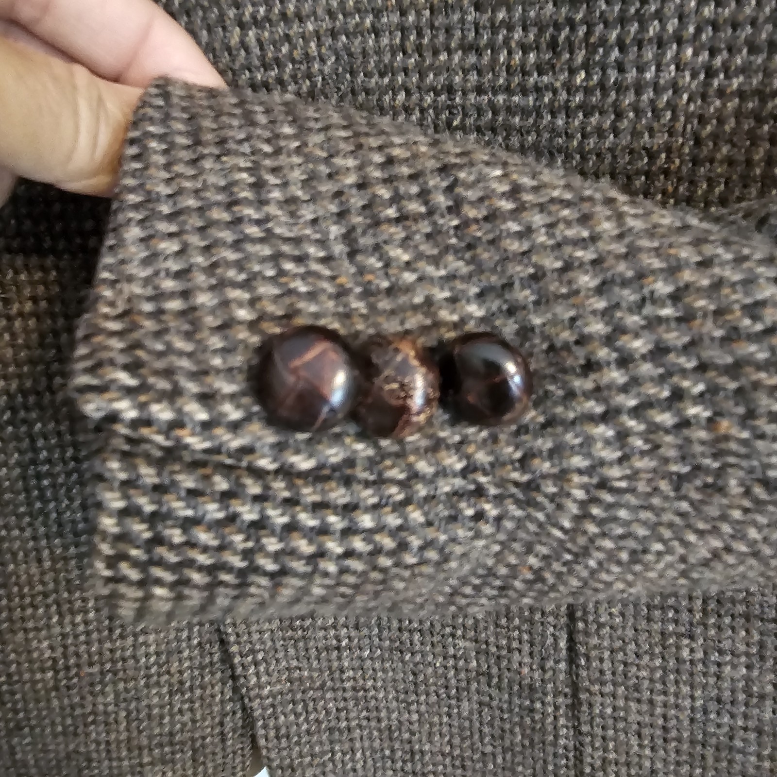 Royal Balkan Tailors Men’s 42R 100% Wool Brown Tweed Jacket