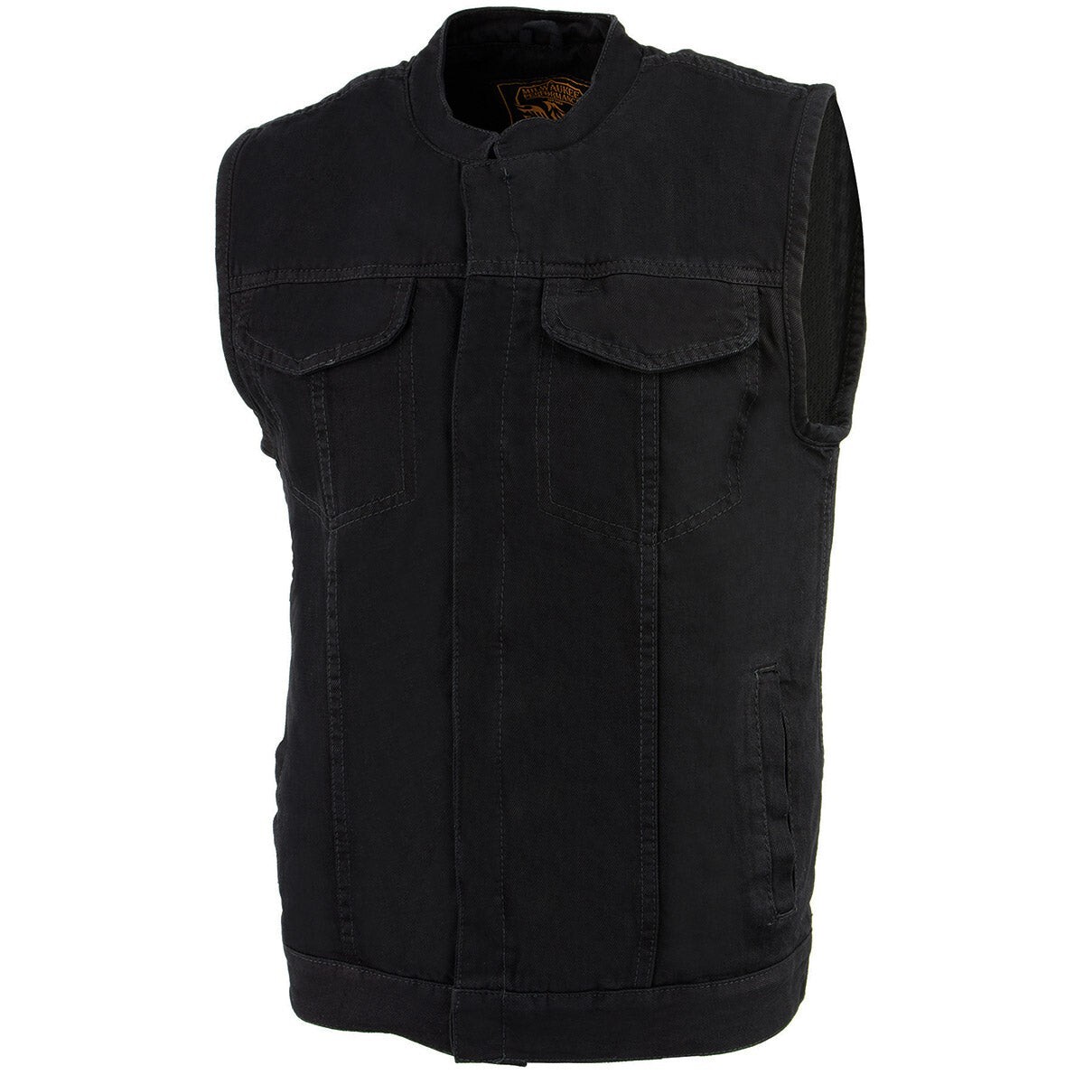 Milwaukee Leather Men’s Concealed Snap & Zipper -Denim Club Style Vest – MDM3000