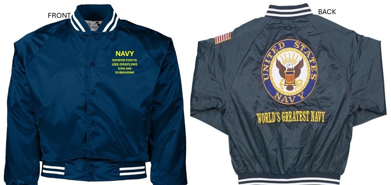 USS TINOSA SSN-606 *EMBROIDERED SATIN JACKET OFFICIALLY LICENSED