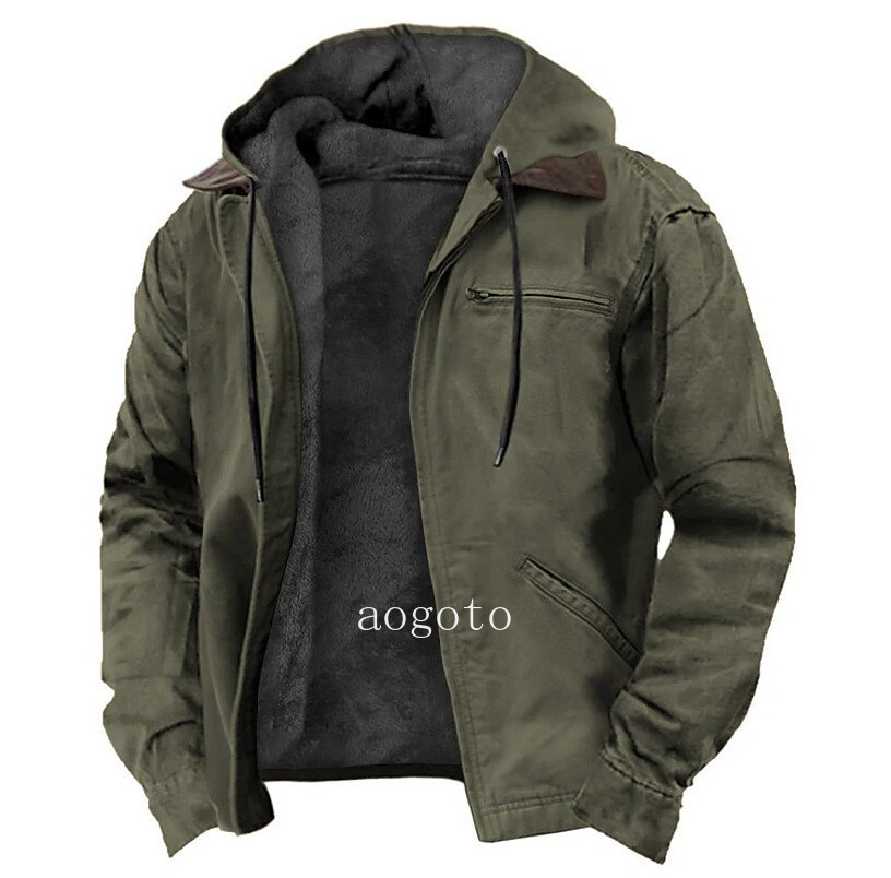 Men’s Casual Padded Jacket Winter Warm Hooded Soft Comfort Coat Thick Jacket Top