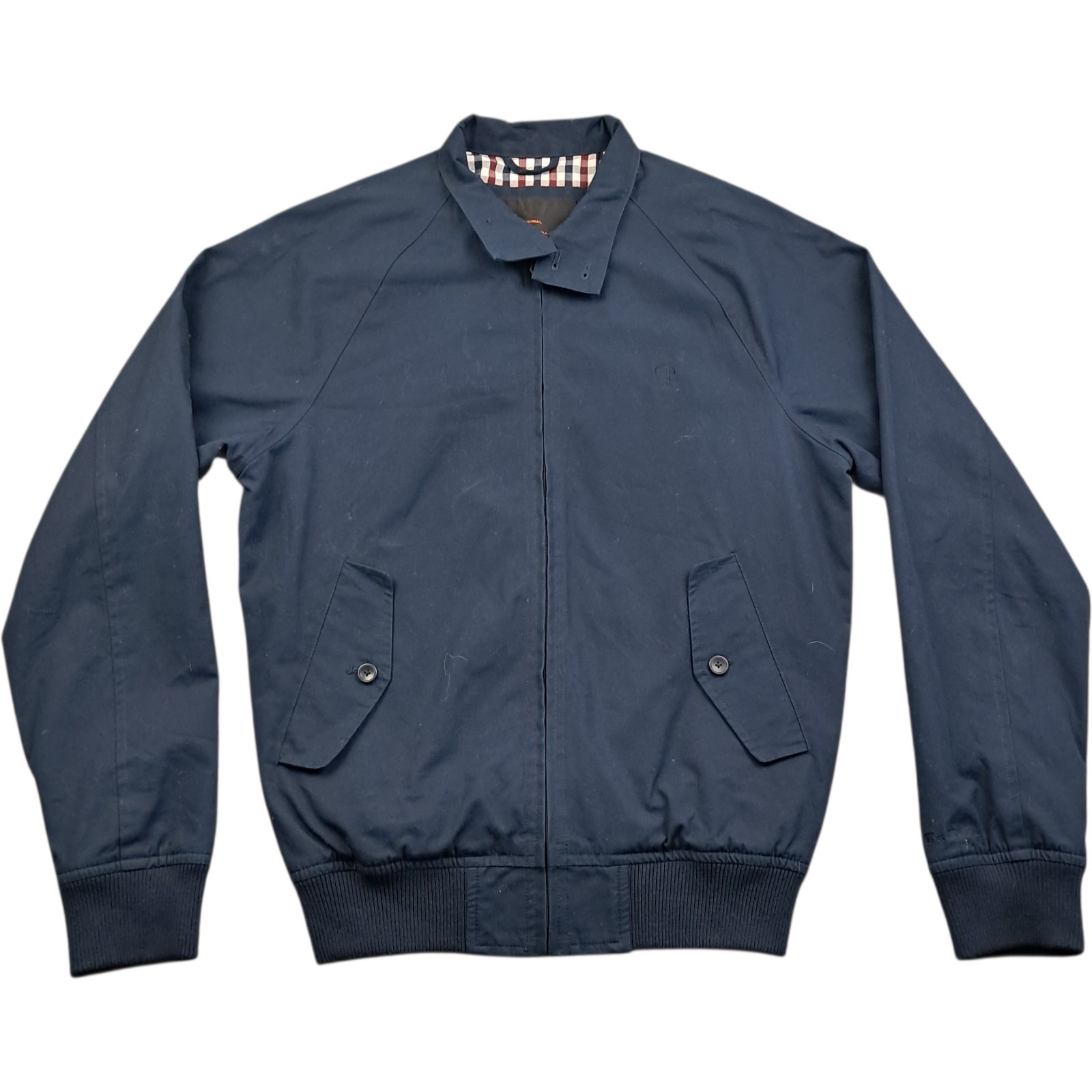 Ben Sherman Jacket S Men’s Blue Cotton / Polyester Harrington Plain Signature