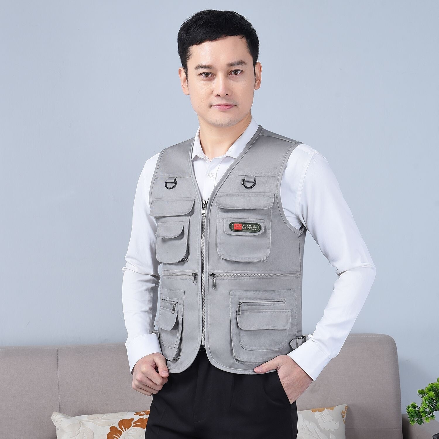 Men’s Vest Outdoor Fishing Vest 10 Pockets Photography Hiking Waistcoat Jacket