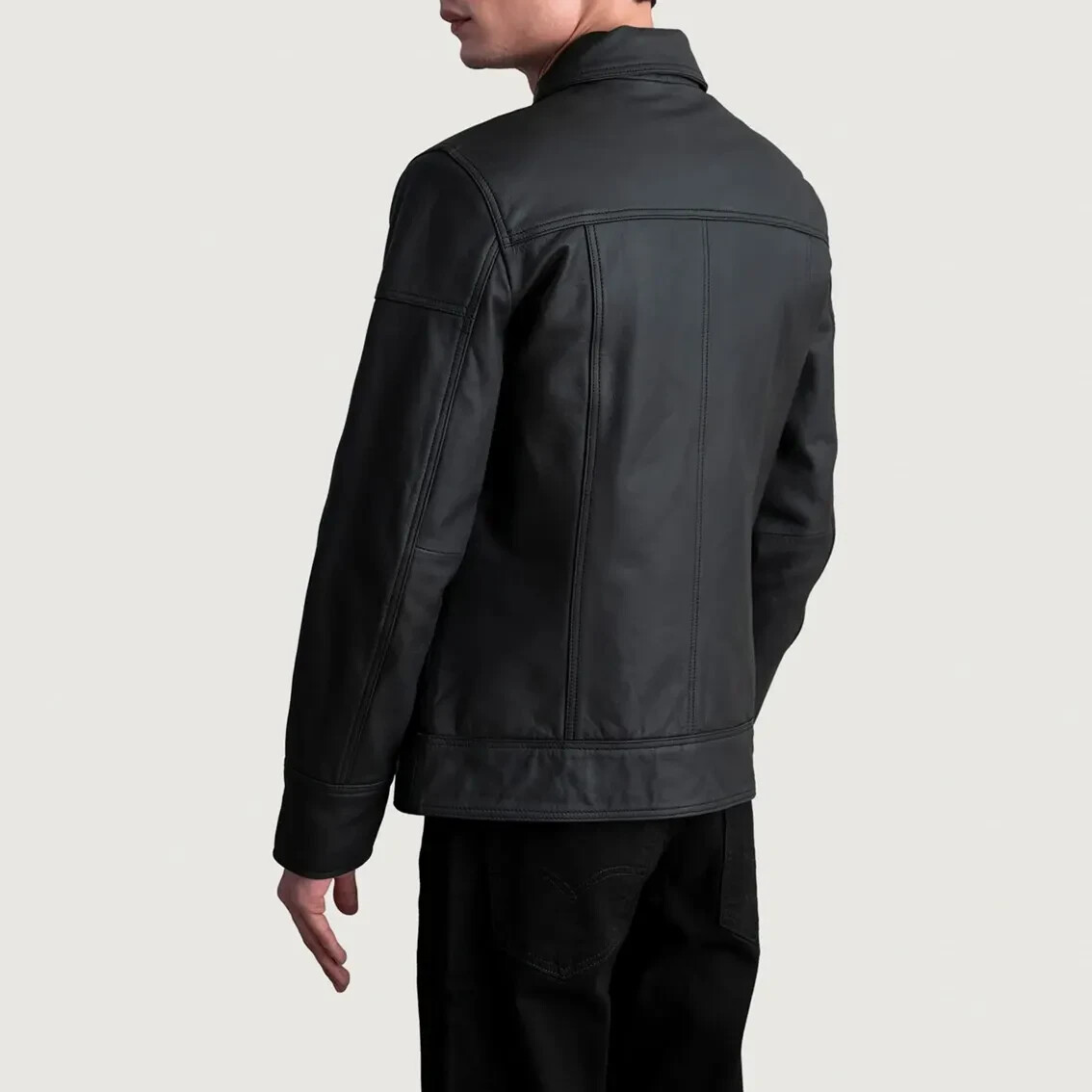 New Matte Black Cowhide Leather Biker Jacket for Men 100% Real Leather Jacket