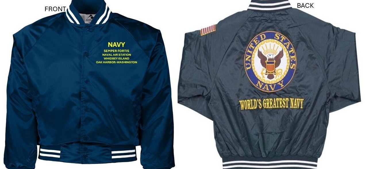 NAVAL SUPPORT ACTIVITY SOUDA BAY*EMBROIDERED SATIN JACKET OFFICIALLY LICENSED