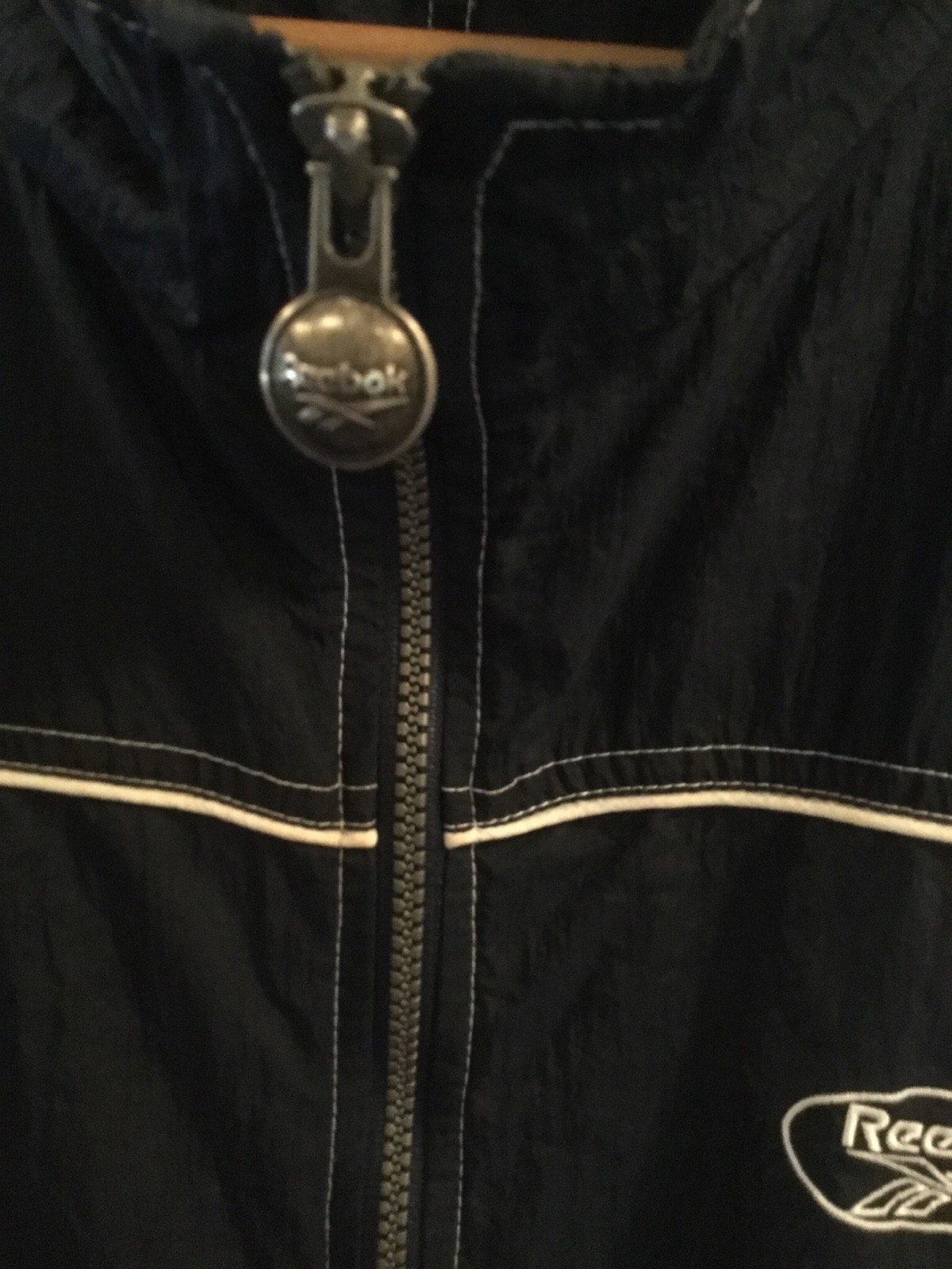 Vtg Reebok Mens Jacket Size XL BLUE VENTED mesh lining drawstring