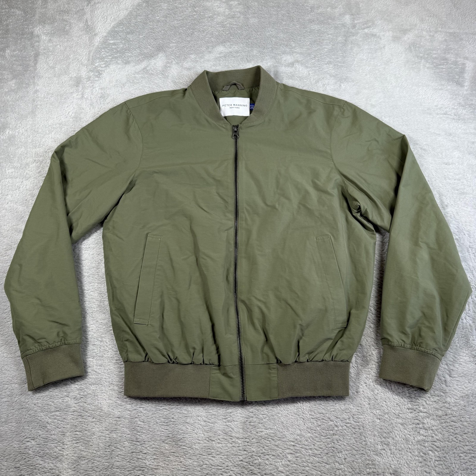 Peter Manning Jacket Mens Large Green Bomber Minimalist Coat Preppy Quiet Luxury