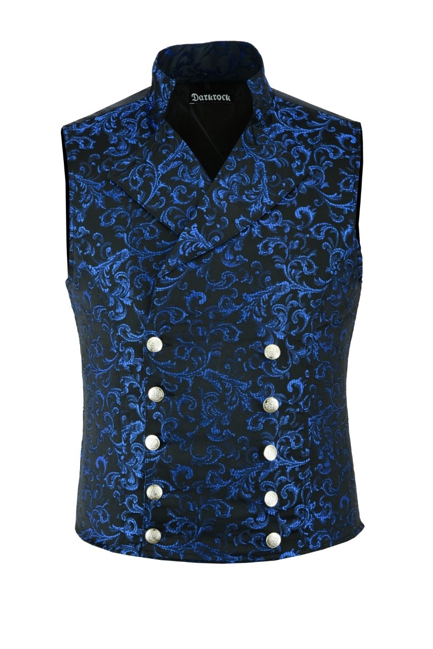 Men’s Brocade Double-Breasted Vest Waistcoat Gothic Aristocrat Steampunk