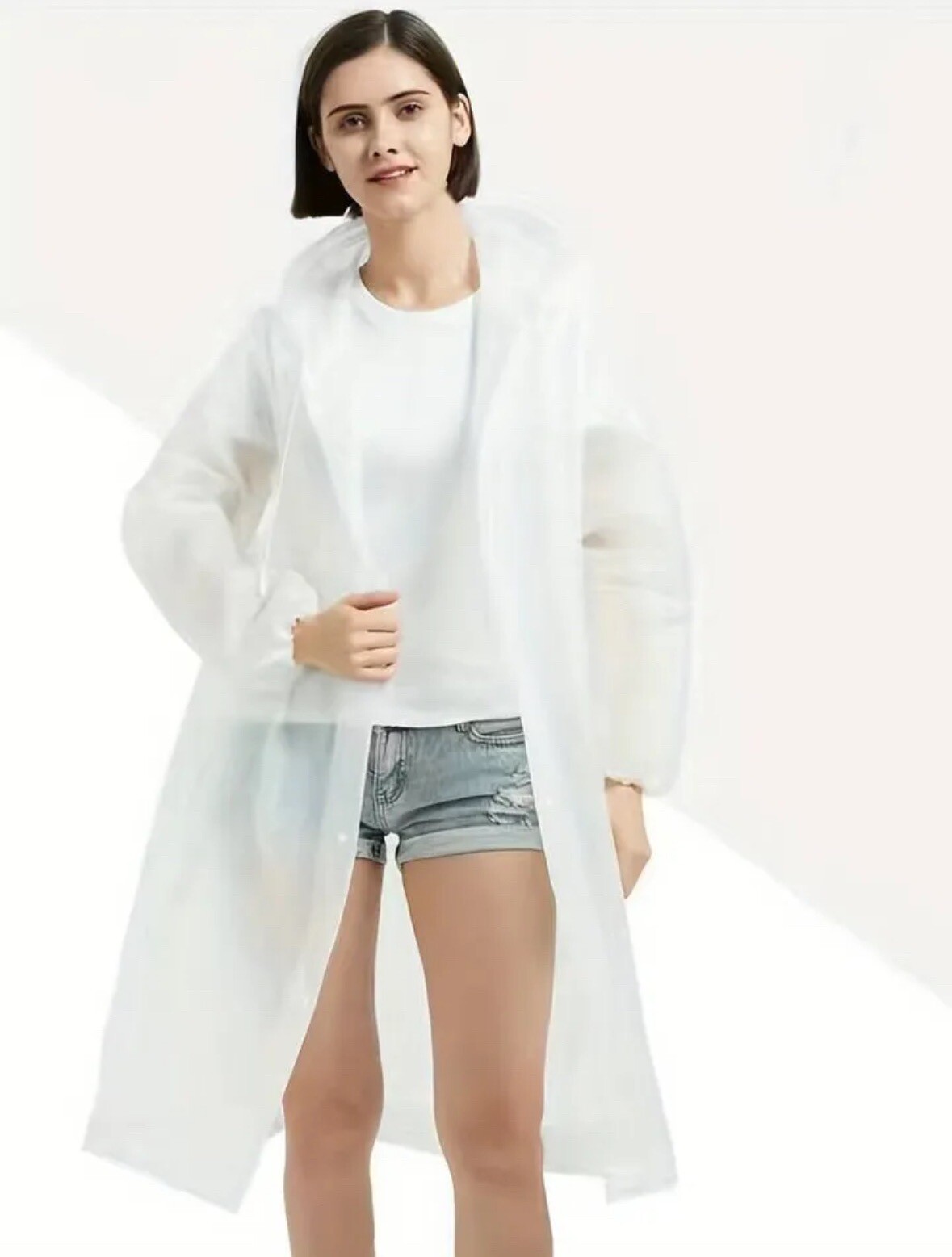 Unisex Adult Waterproof EVA Raincoat Hooded Jacket Poncho Rainwear Camping New
