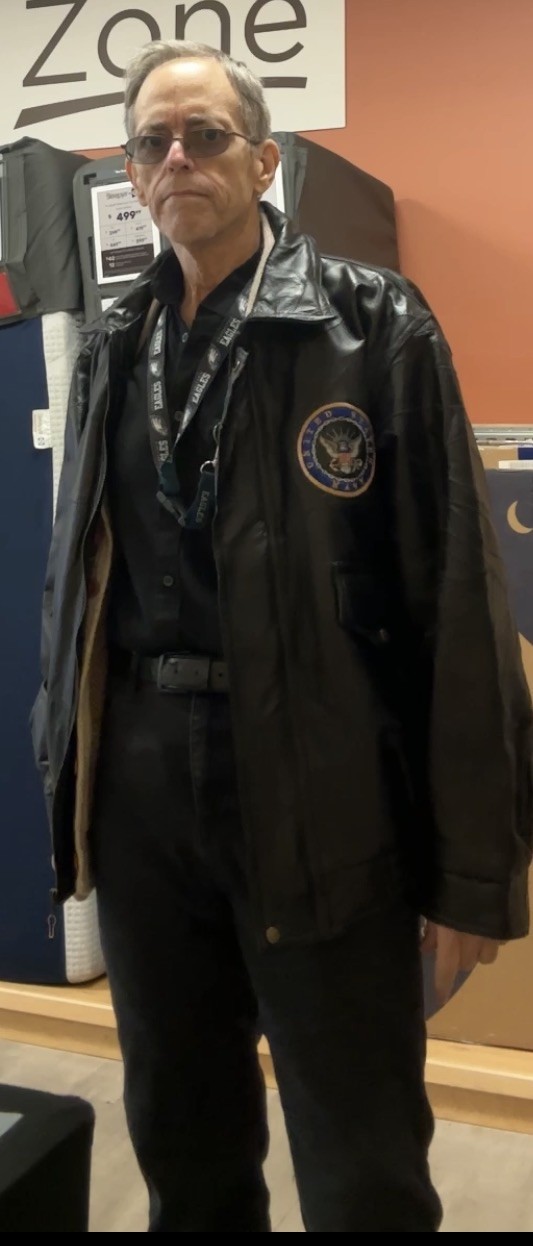 United States Navy Military Leather Jacket Size Large