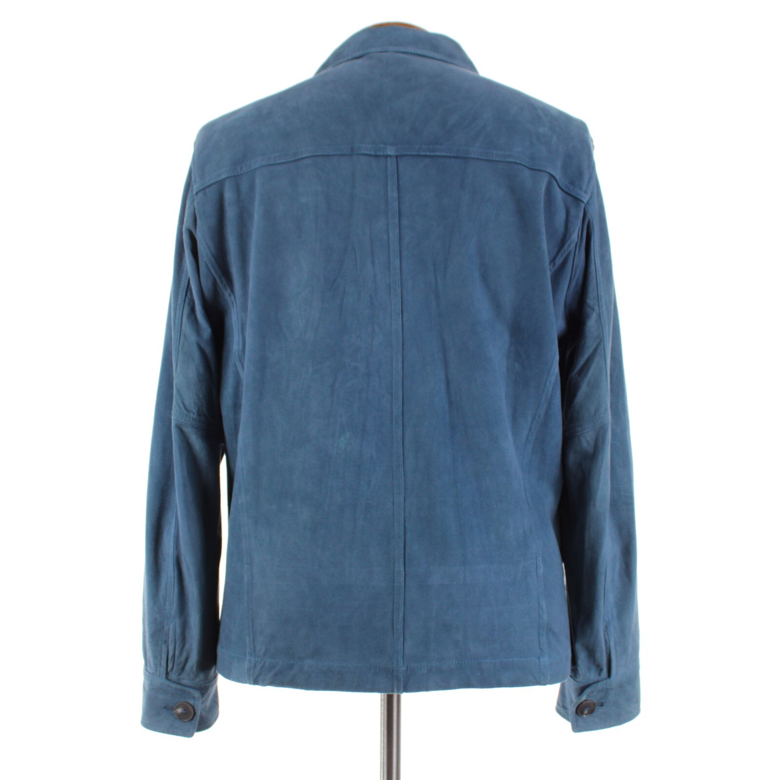 Ravazzolo NWD Soft Leather Jacket / Overshirt Size 50 (40 US) In Blue
