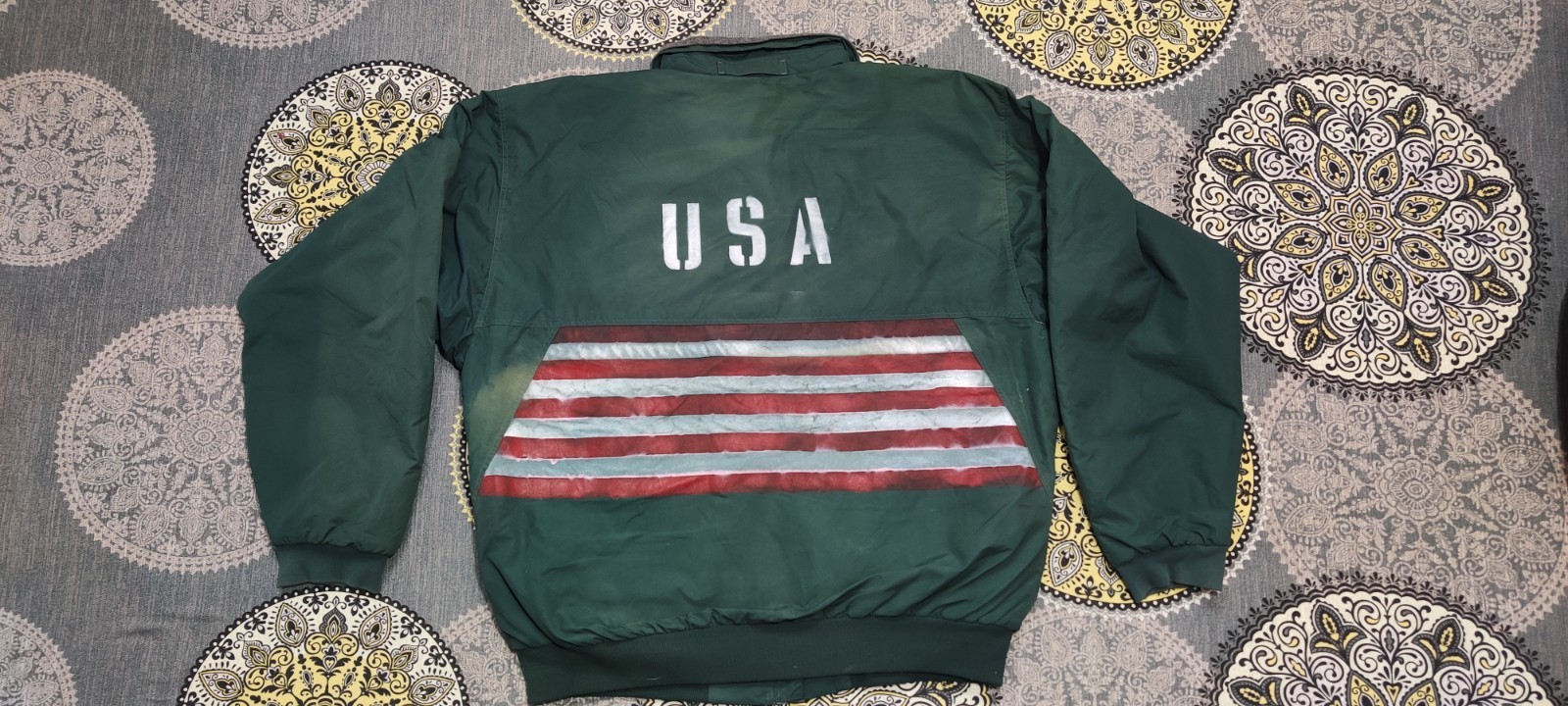 Patagonia Men’s Green Fleece Lined Bomber Jacket Full Zip Outdoor Casual Coat