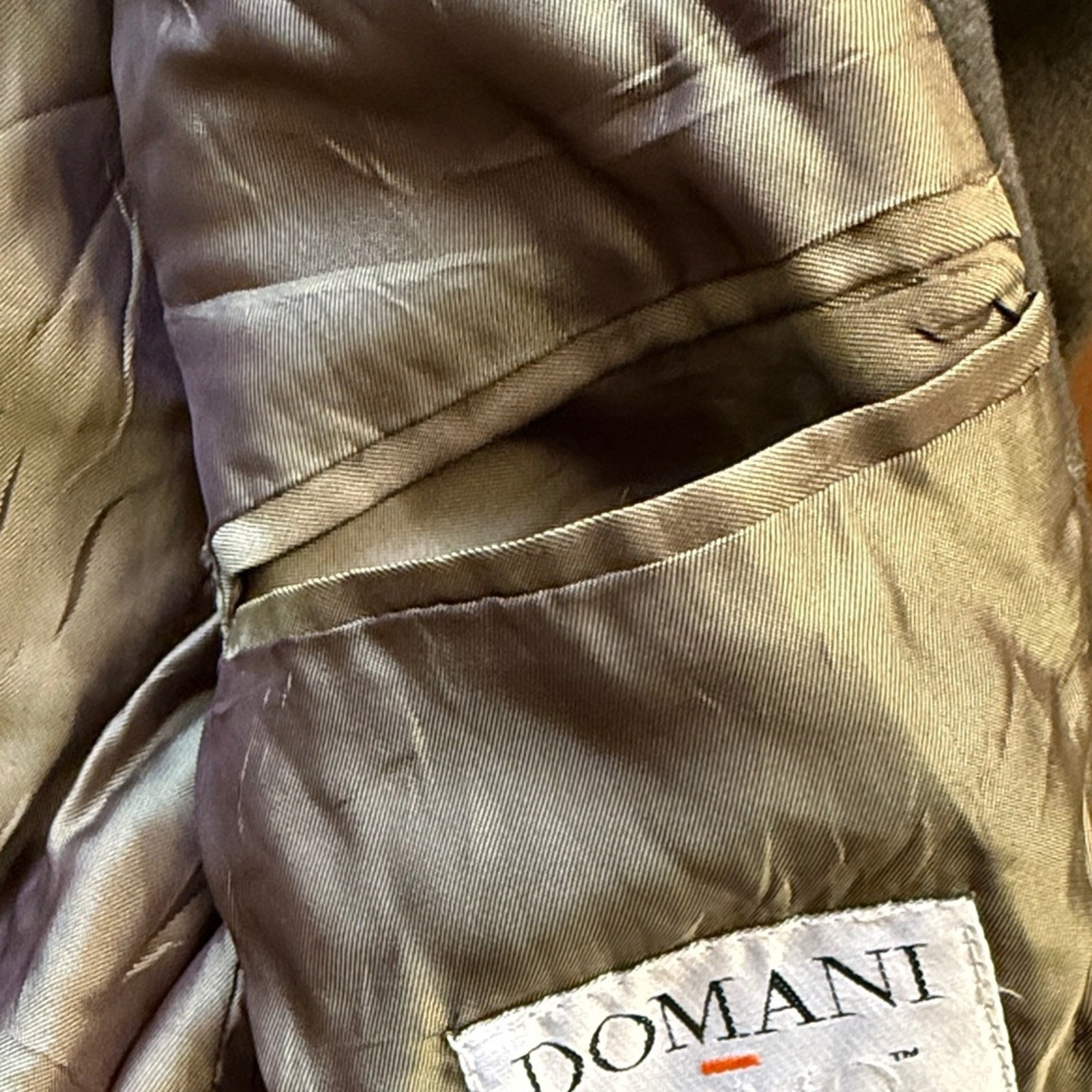 Domani Uomo Wool Cashmere Blazer Size XL Sport Coat Olive Green Italy Academia