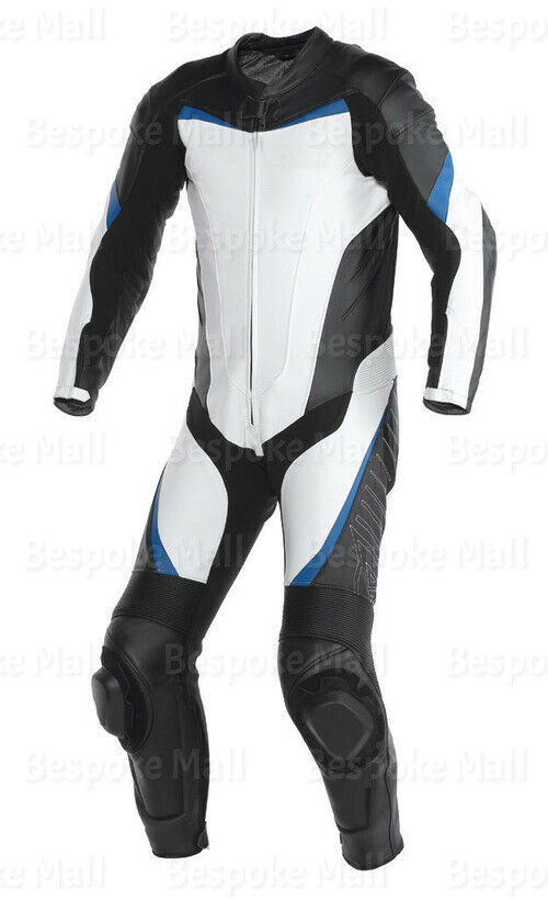 New Men’s Motorcycle Cowhide Leather 1/2 Piece Suit Speed Hump Safety Pads-1052