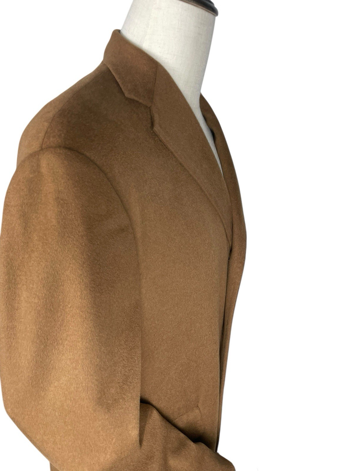 Sam’s Tailor Bespoke 100% Cashmere Coat Men 48 Brown Luxury Overcoat Business