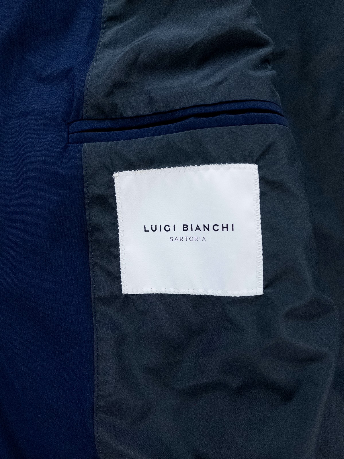(NO CUSTOMS TAX) LUIGI BIANCHI navy blue water resistant trench coat Size 3XL