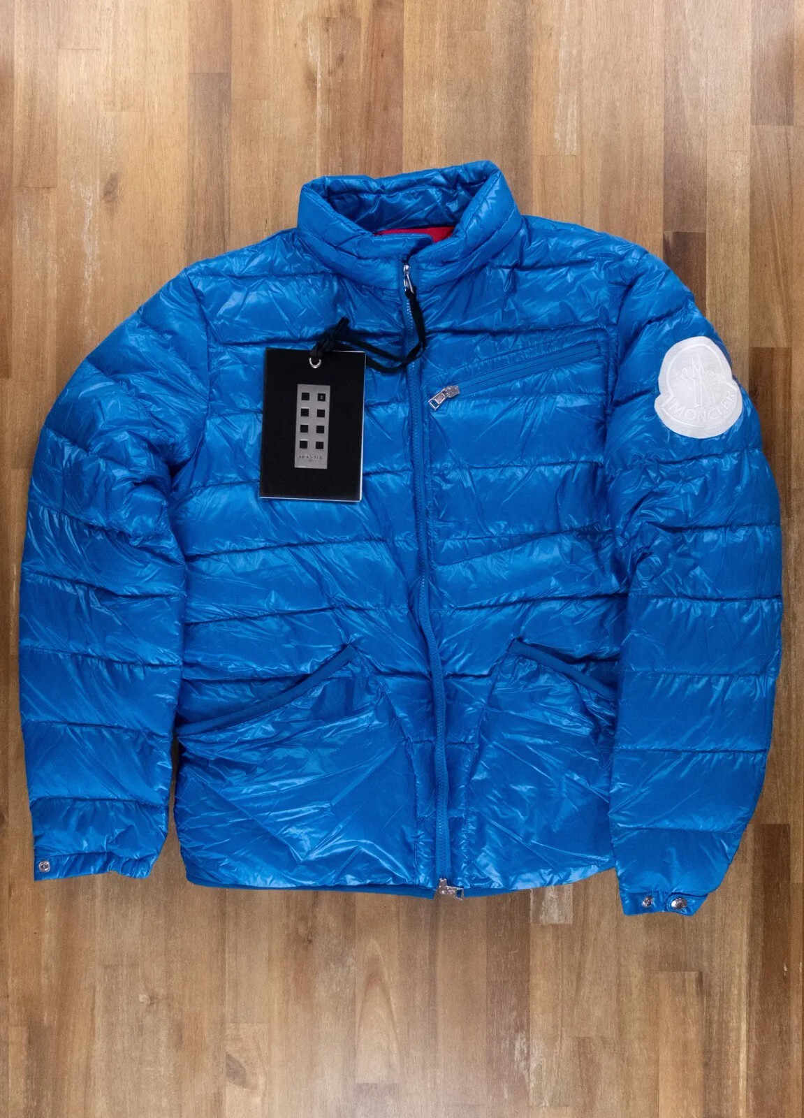 MONCLER Genius 1952 Liam blue quilted down puffer jacket Size 5 / 2XL authentic