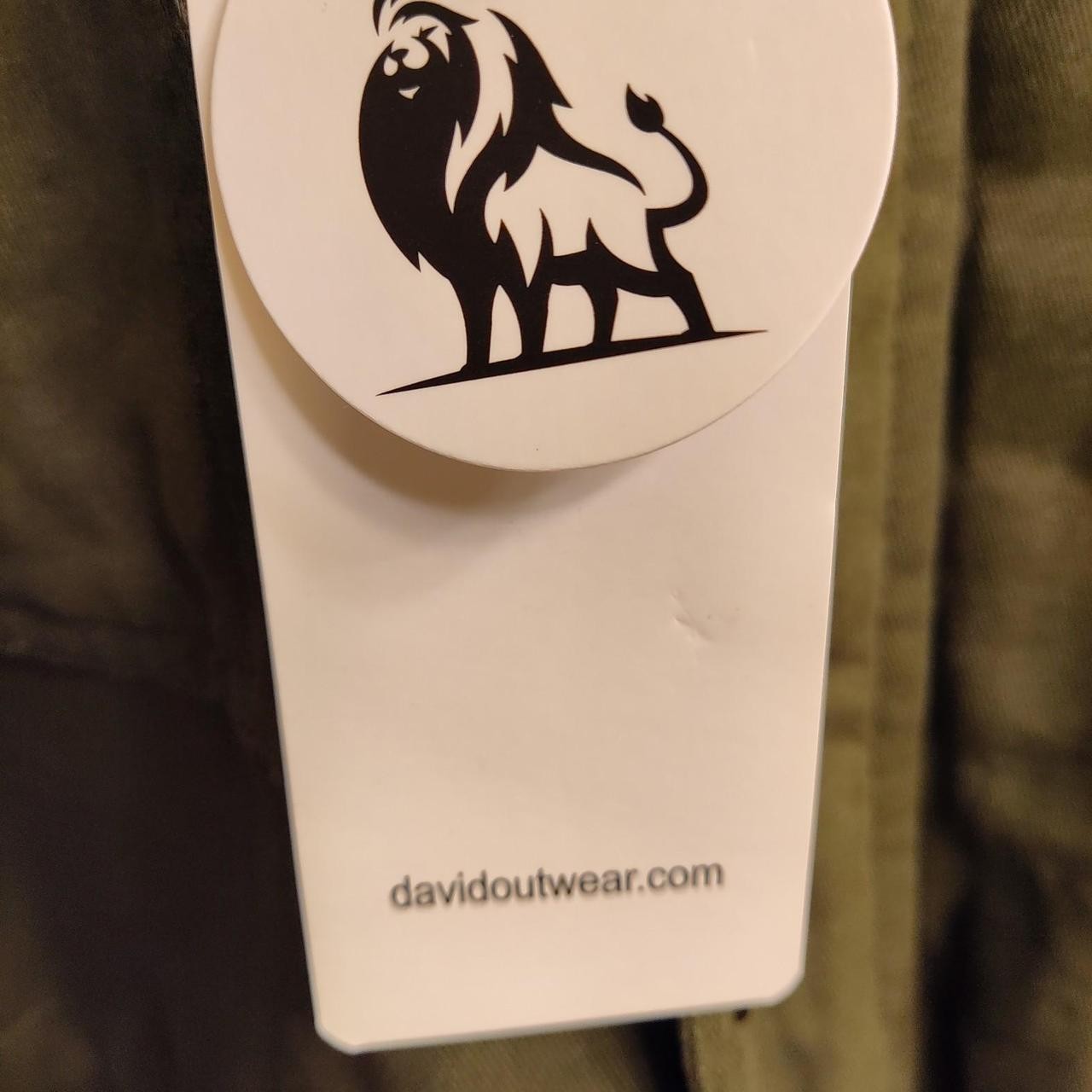 David Outwear Green Jacket Zip Button Drawstring Men’s XL Mid-Length Military