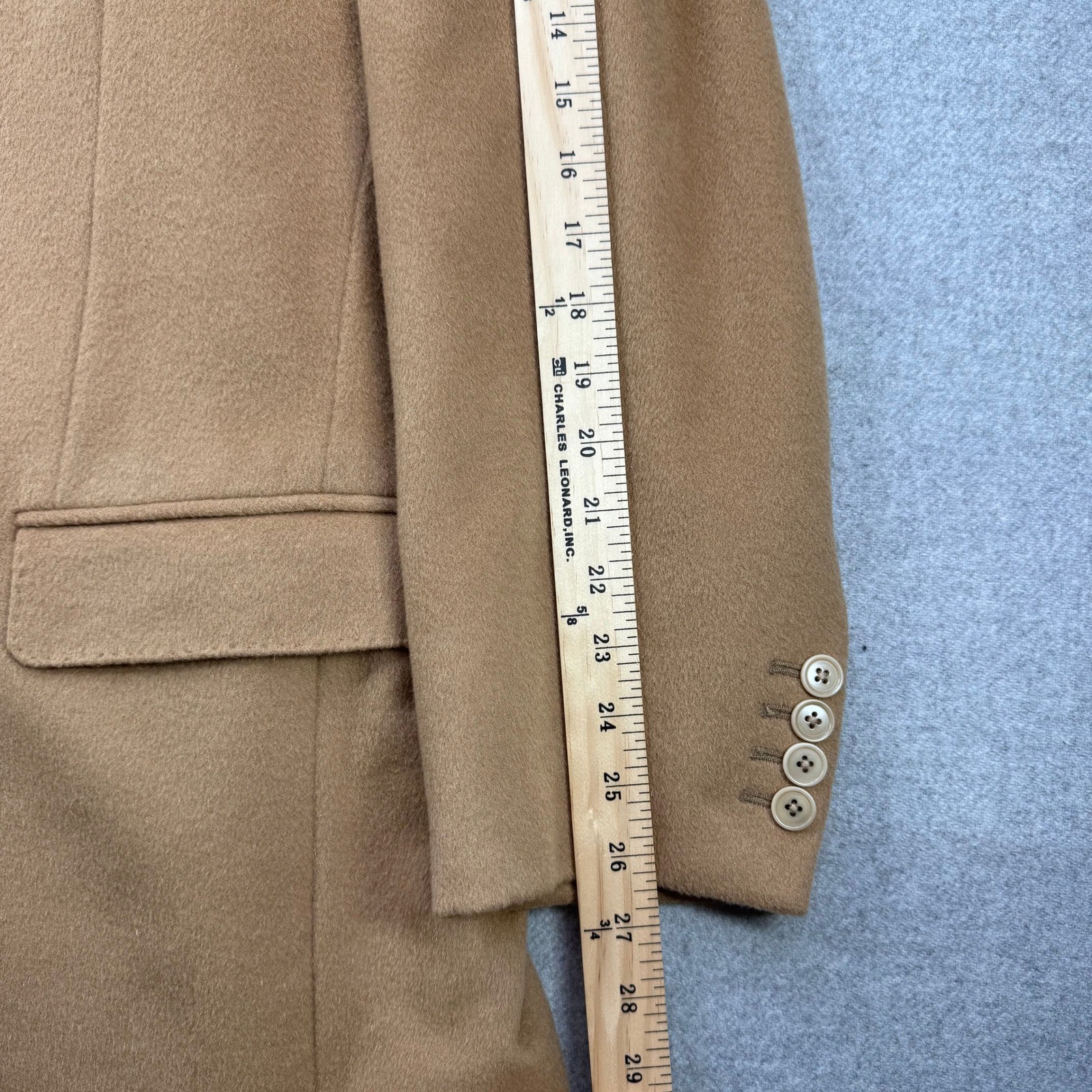 Custom REDA Milano Super 130s Wool Men 48L Camel Sport Coat Blazer 2 Button FLAW