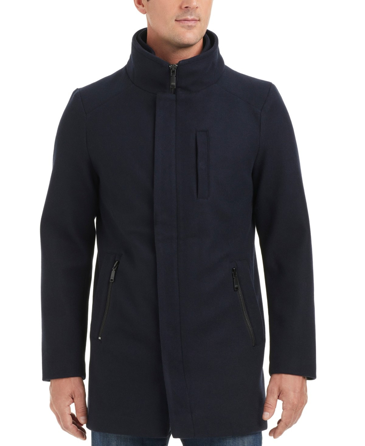 Vince Camuto Men’s 2-in-1 Modern Car Coat – Navy-Medium