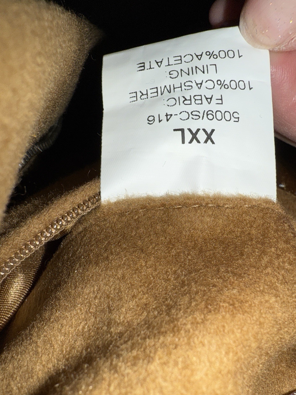 100% Luxury Cashmere Women’s Bomber Jacket Camel XXL Fully Lined EUC