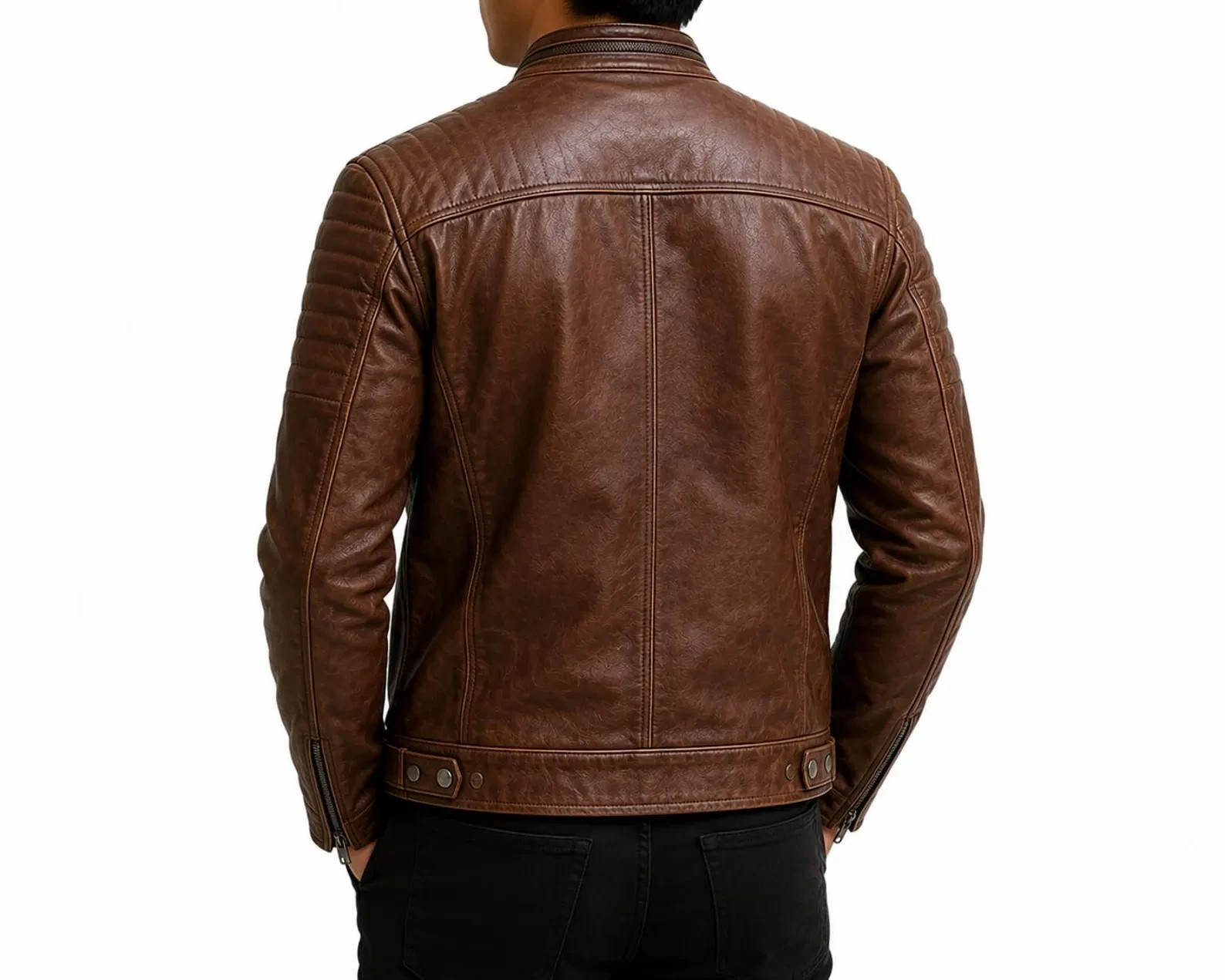 Men’s Handmade Genuine Leather Jacket – Distressed Vintage Inspired Casual Coat