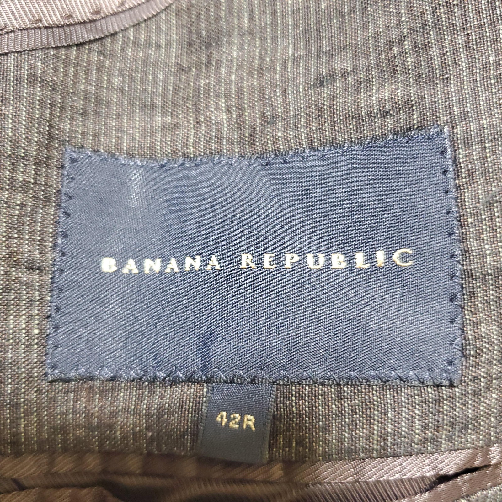 Banana Republic Blazer Mens 42R Brown Linen Two Button Sport Coat Jacket Lined