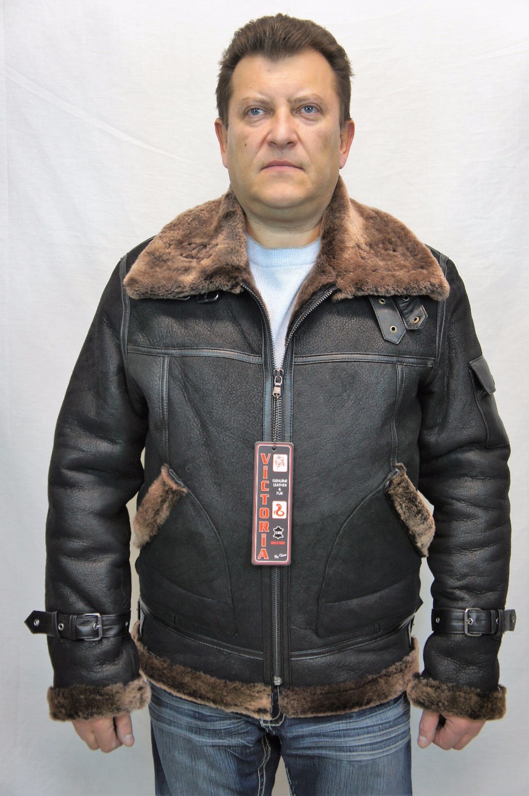 BLACK 100% REAL SHEEPSKIN SHEARLING LEATHER Bomber B3 Flight Jacket Coat S-6XL