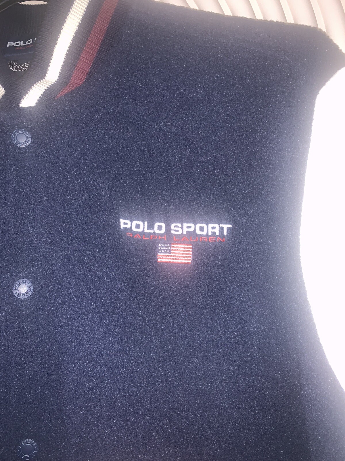 Polo Sport Ralph Lauren Sherpa Fleece Varsity Bomber Jacket Size Large US SELLER