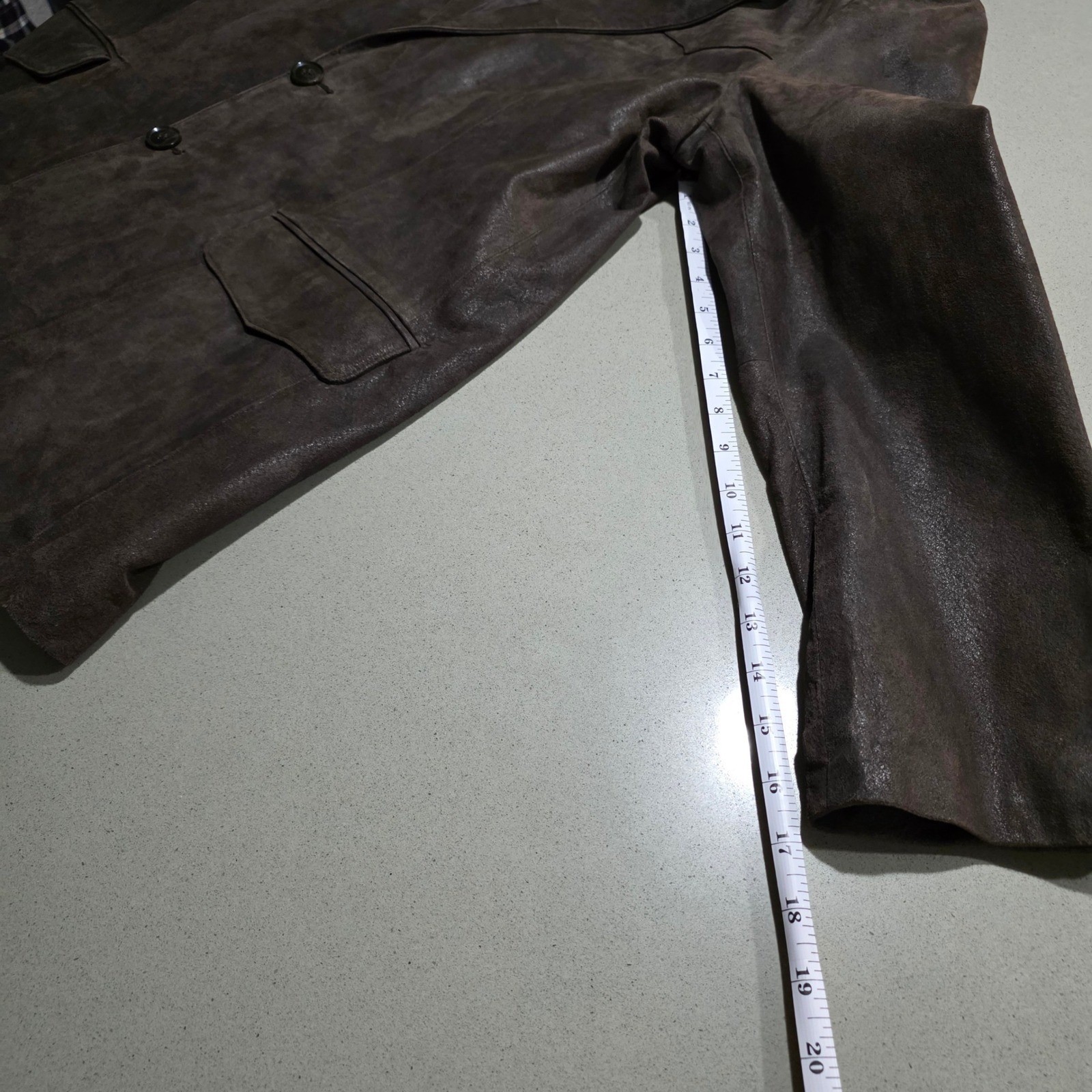 Cody James Mens Brown Leather Western Blazer Jacket Two Button Distressed 44L