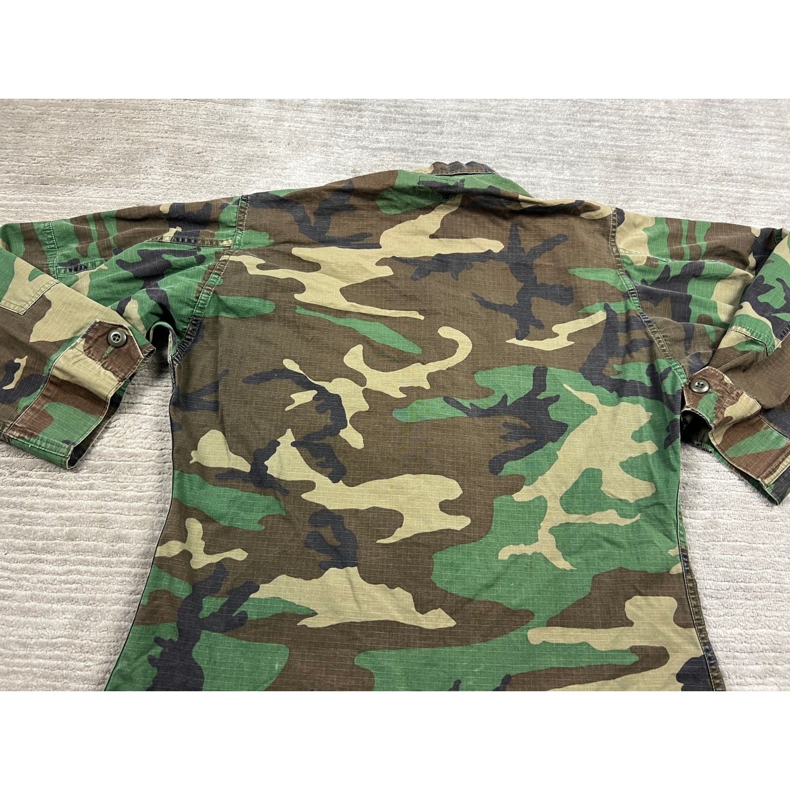 US Military Surplus Jacket Men Medium Regular Green Woodland Camo BDU Field Coat